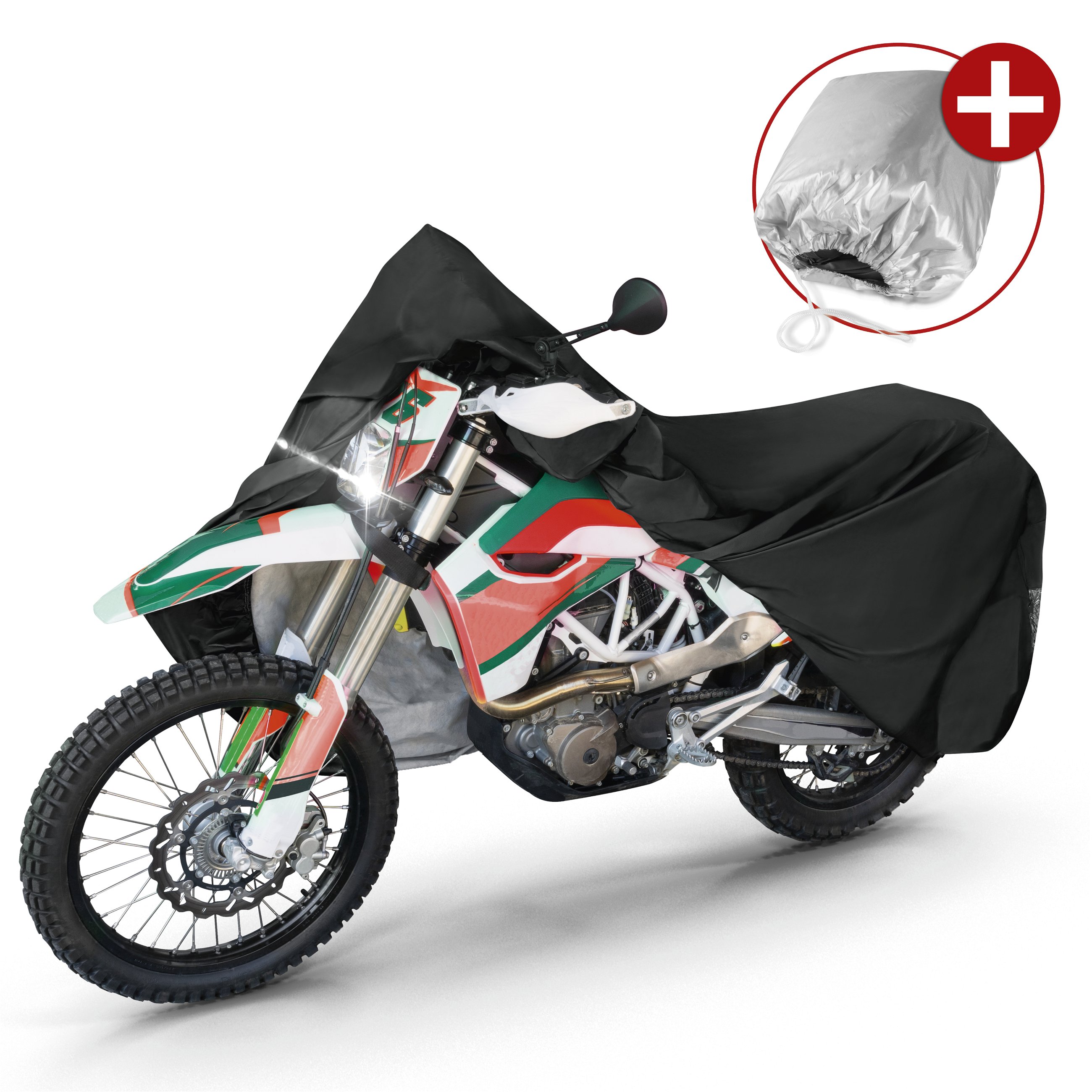 Premium Motorcycle cover XL Motorcycle cover made of robust PVC Waterproof motorcycle garage 255x110x135 cm black Black XL 41043