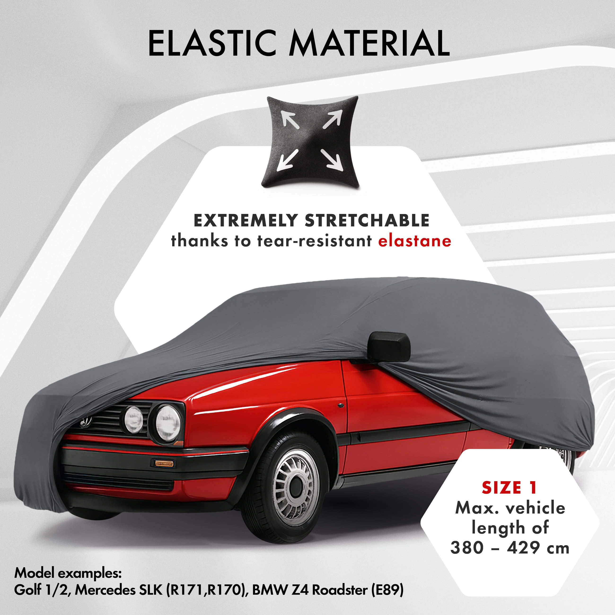 Car cover Indoor Stretch Plus size 1 car anthracite
