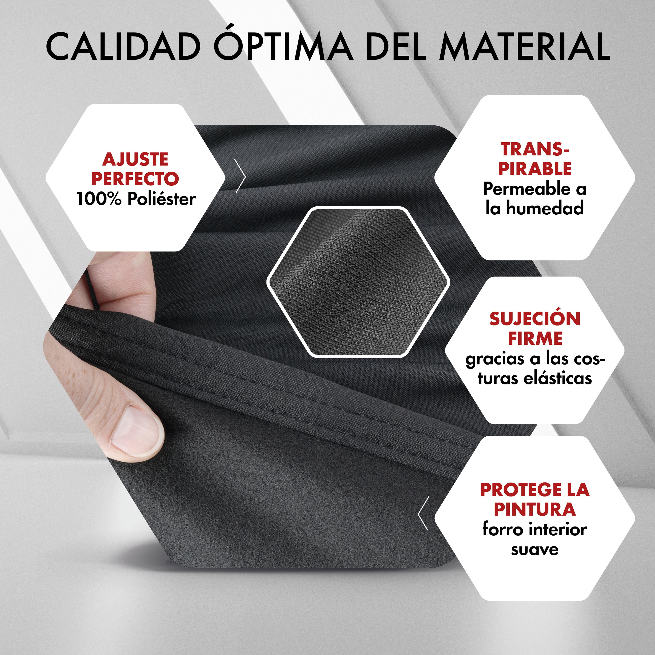 Funda de coche interior Stretch, cubierta protectora de coche talla 2 coche negro