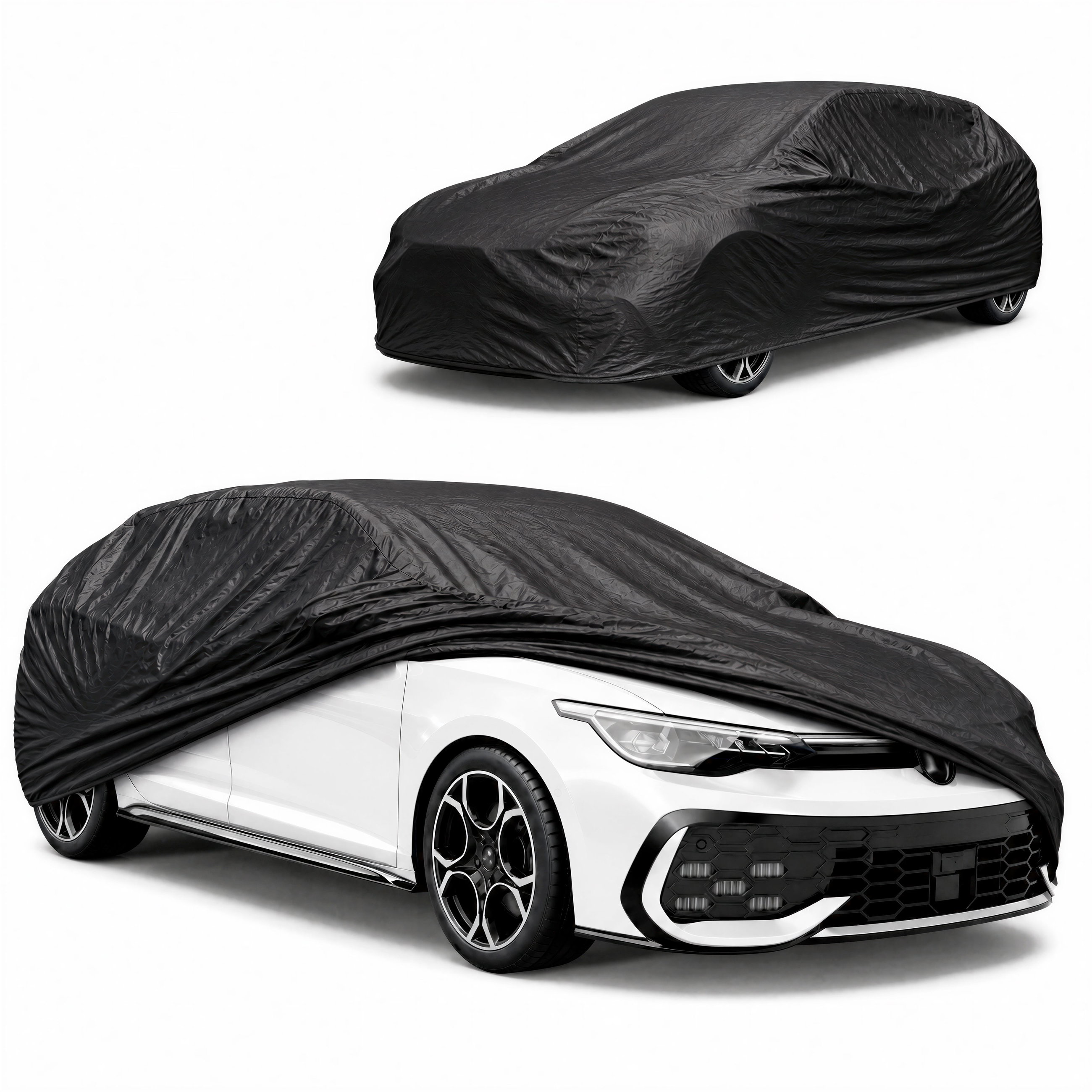 Abdeckplane Auto All Weather, Autoplane Vollgarage Größe 2 PKW, Autoabdeckung schwarz