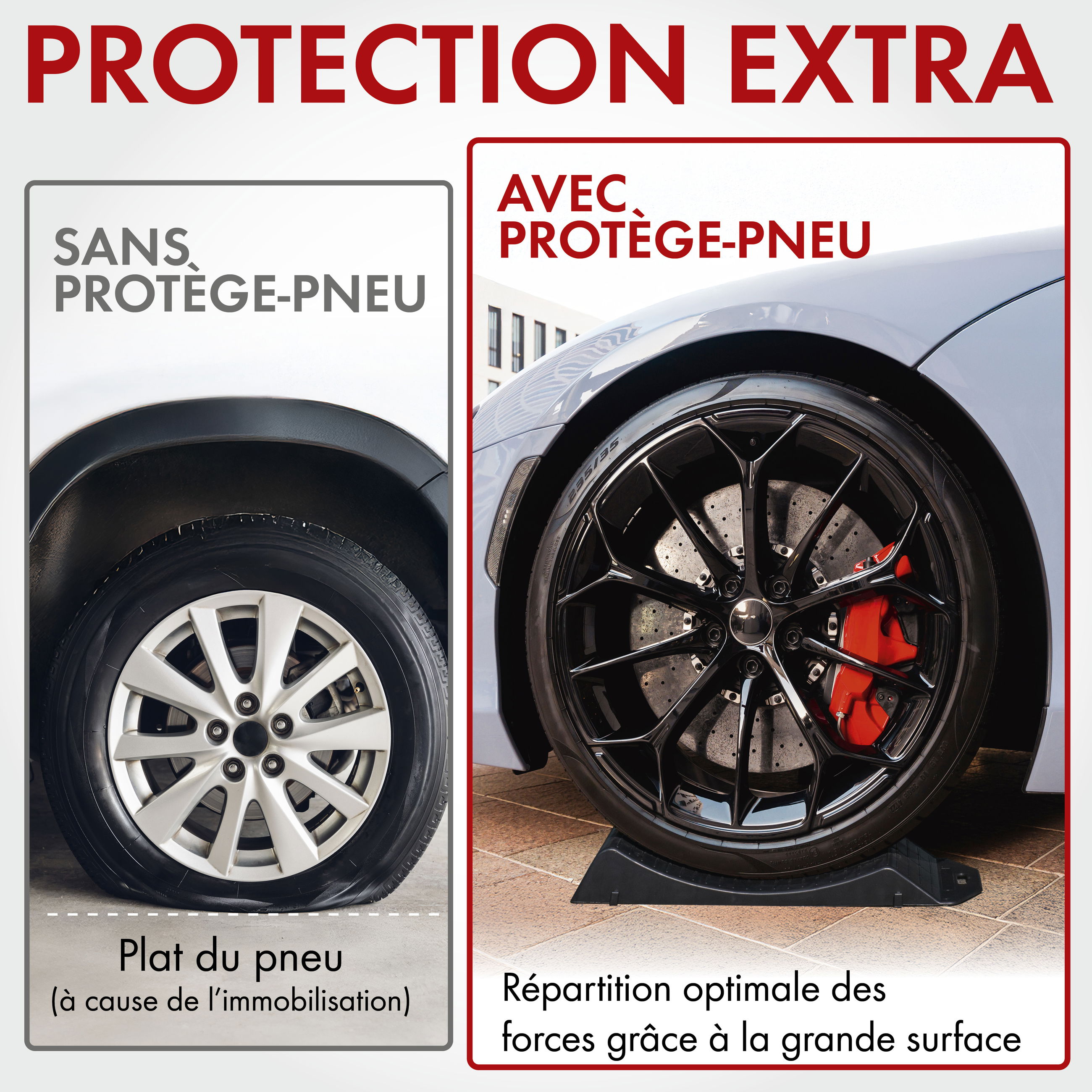 Walser - Kit De 2 Protections Pour Pneus - Évite Les Crevaisons à L'arrêt - Capacité 3,5 Tonnes - Taille Universelle - 4