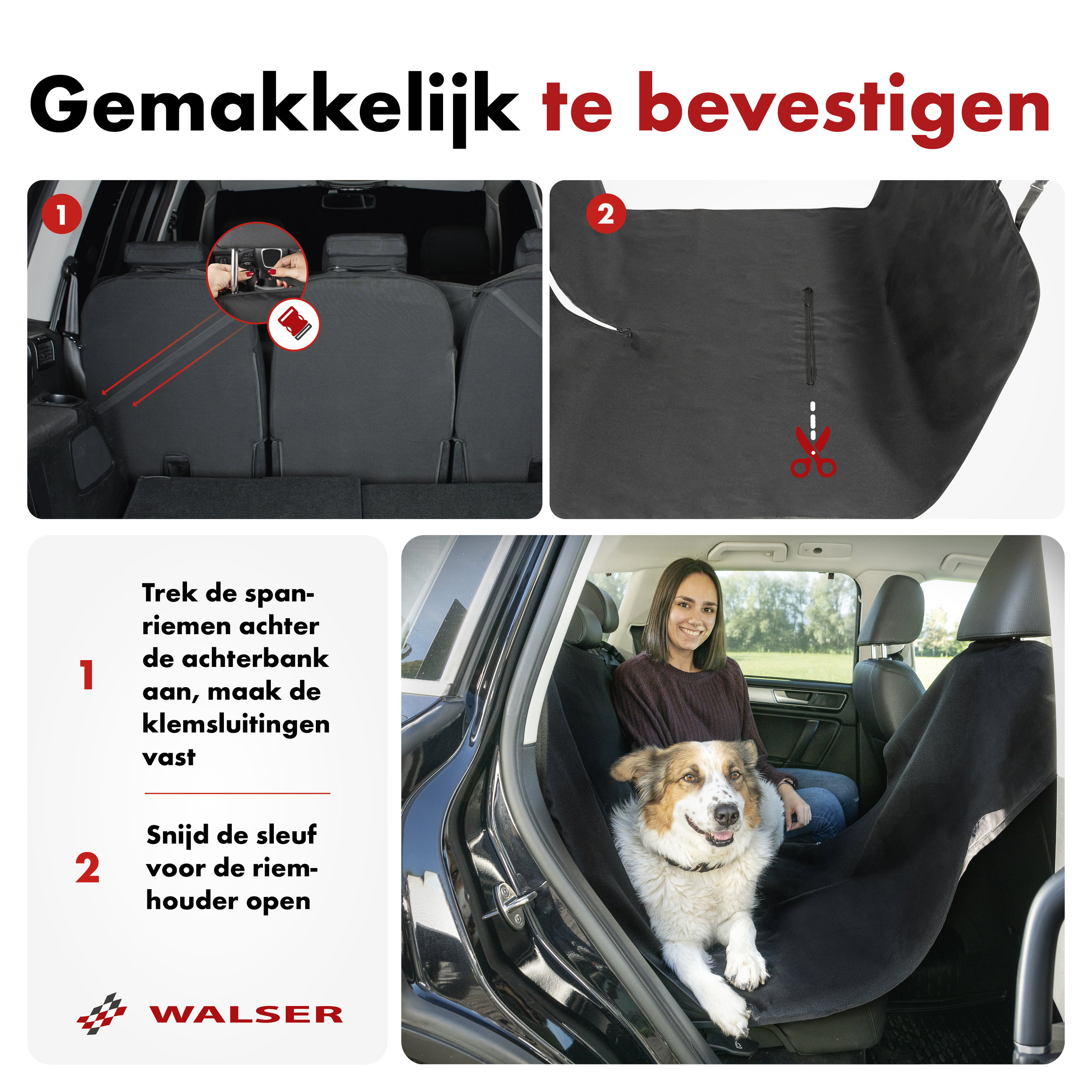 Auto-achterbank beschermdeken, hondendeken Nero