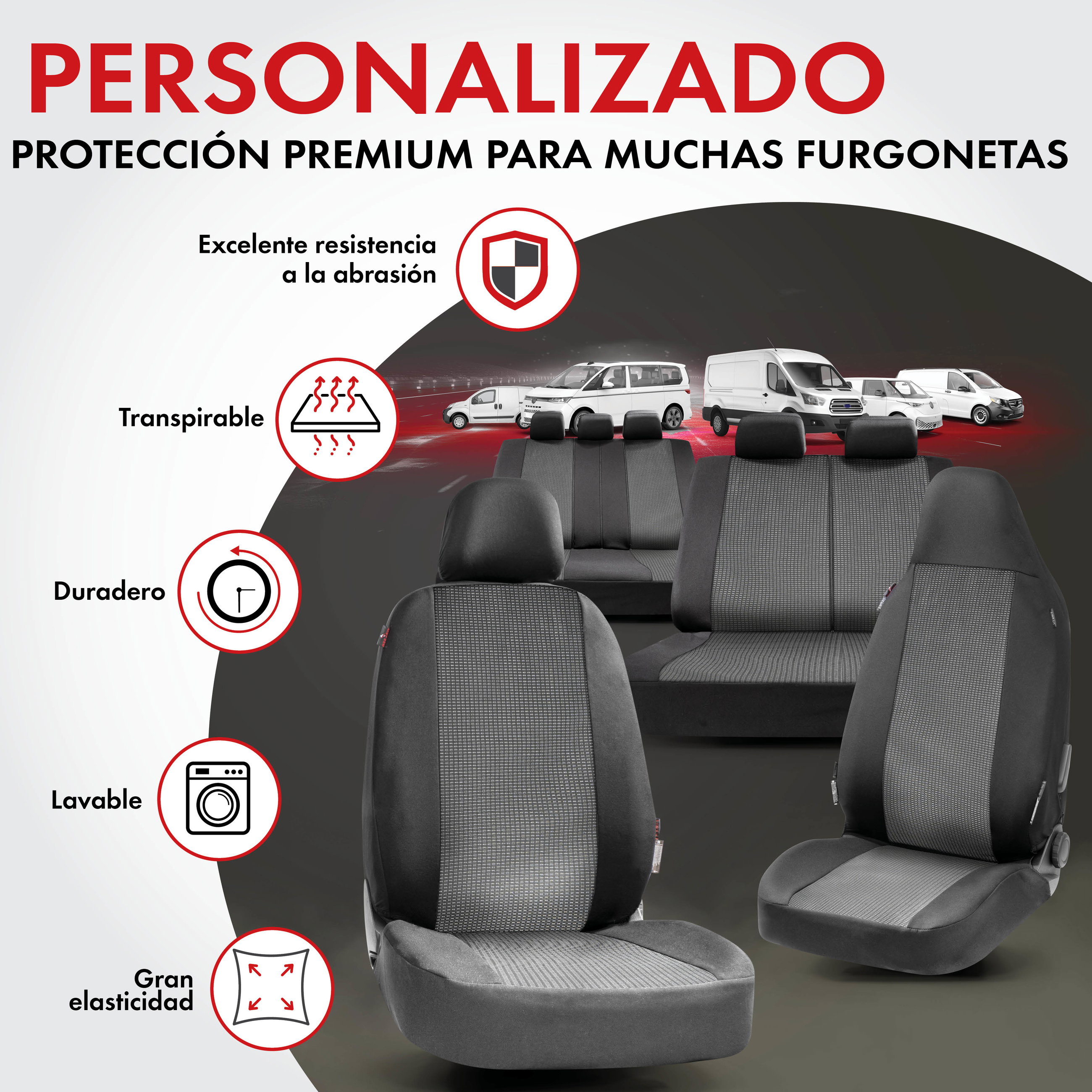 Funda de asiento a medida Performer compatible con Mercedes-Benz Viano/Vito/Mixto (W639), 1 asiento individualfunda copiloto