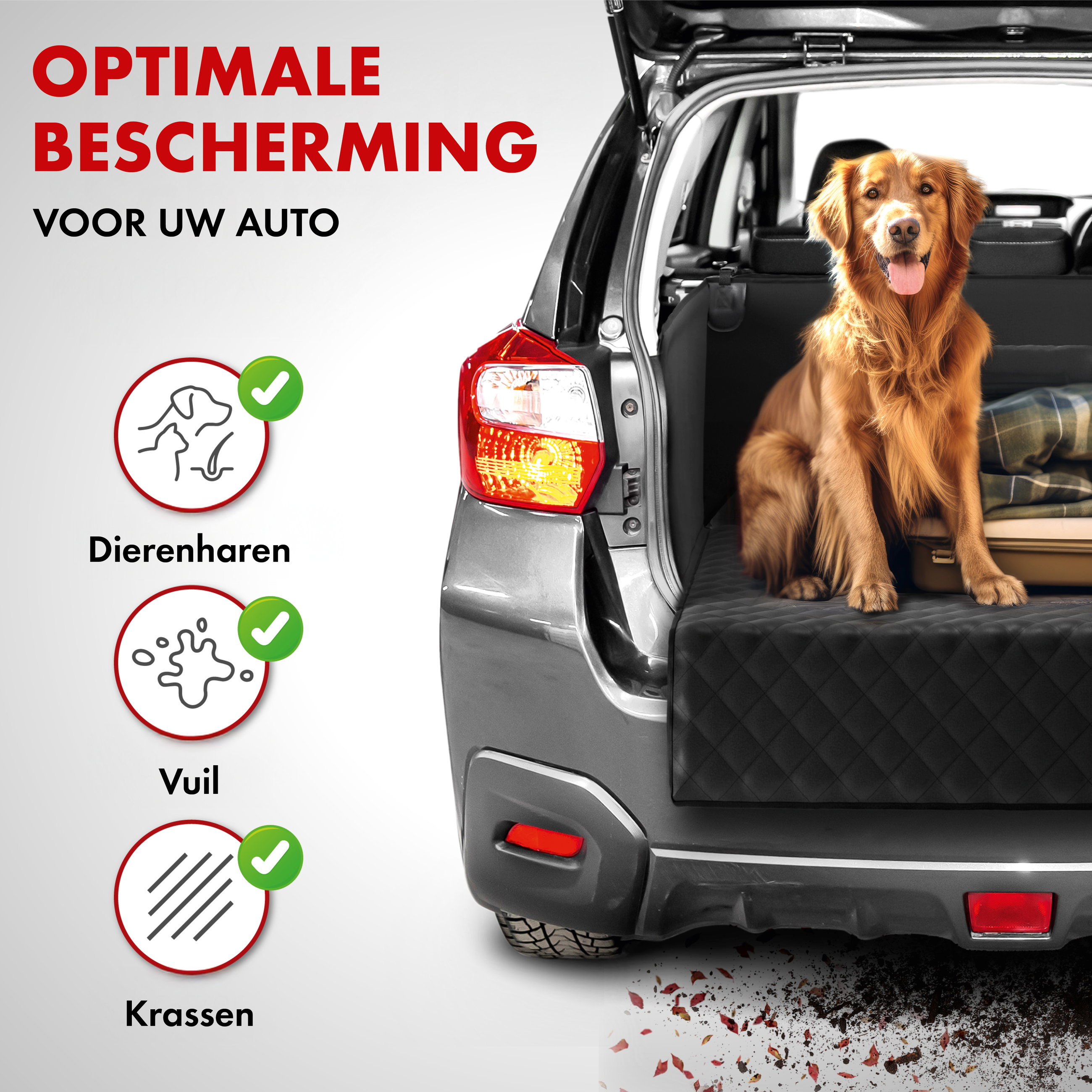 Kofferbakbeschermhoes Bello, kofferbakmat met zijbescherming, universele kofferbakbescherming, hondenbescherming voor de auto, waterafstotende kofferbakmat 13626