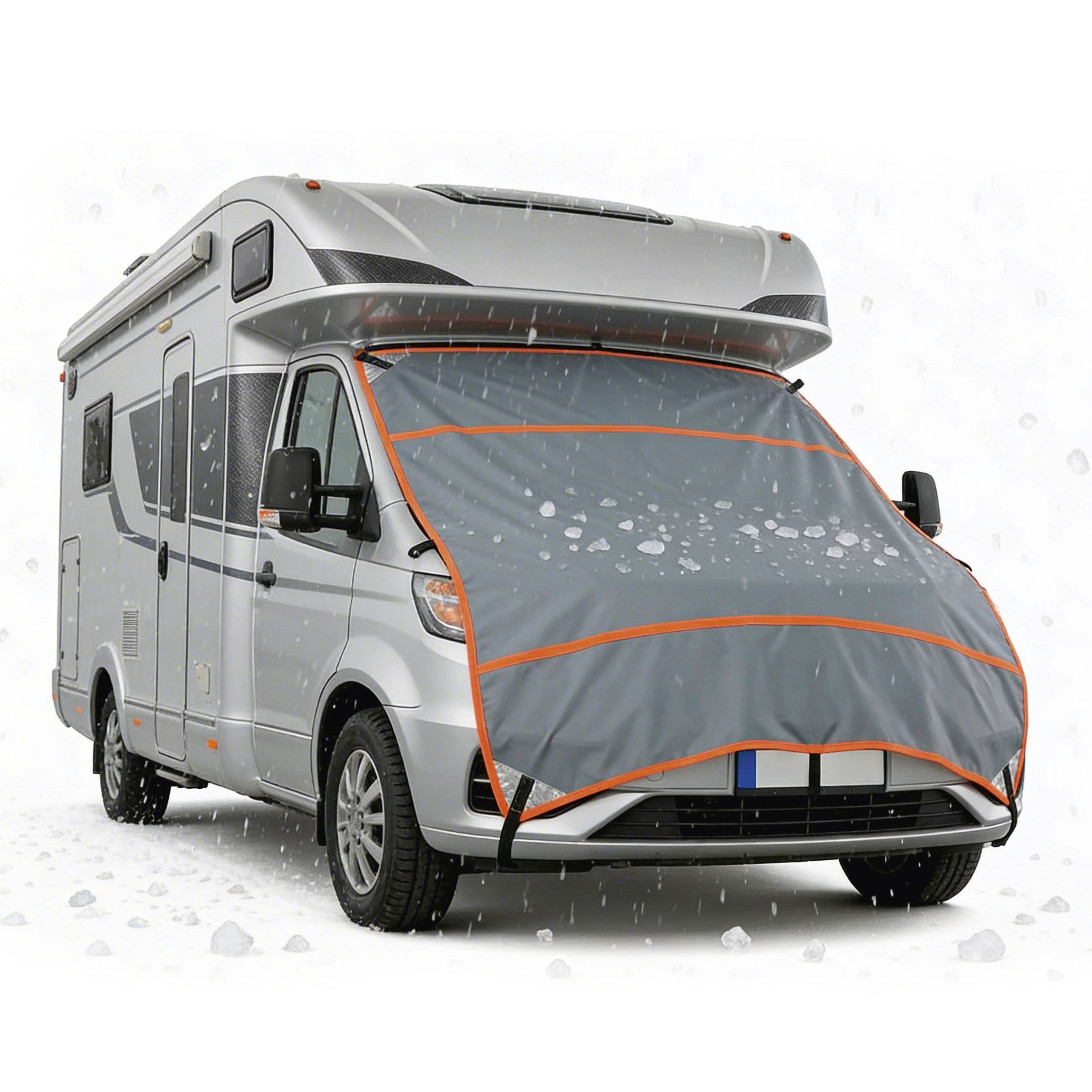 Wohnmobil, Schutzhaube, Vorderes Schutzschild, Regen/Schnee Abdeckung, Außenabdeckung, camper, wohnmobil, scheibenabdeckung, schneeabdeckung, frontlippen schutz, Wohnmobil, Camping-Van, Motorhome, Fronthaubenabdeckung, Winterabdeckung