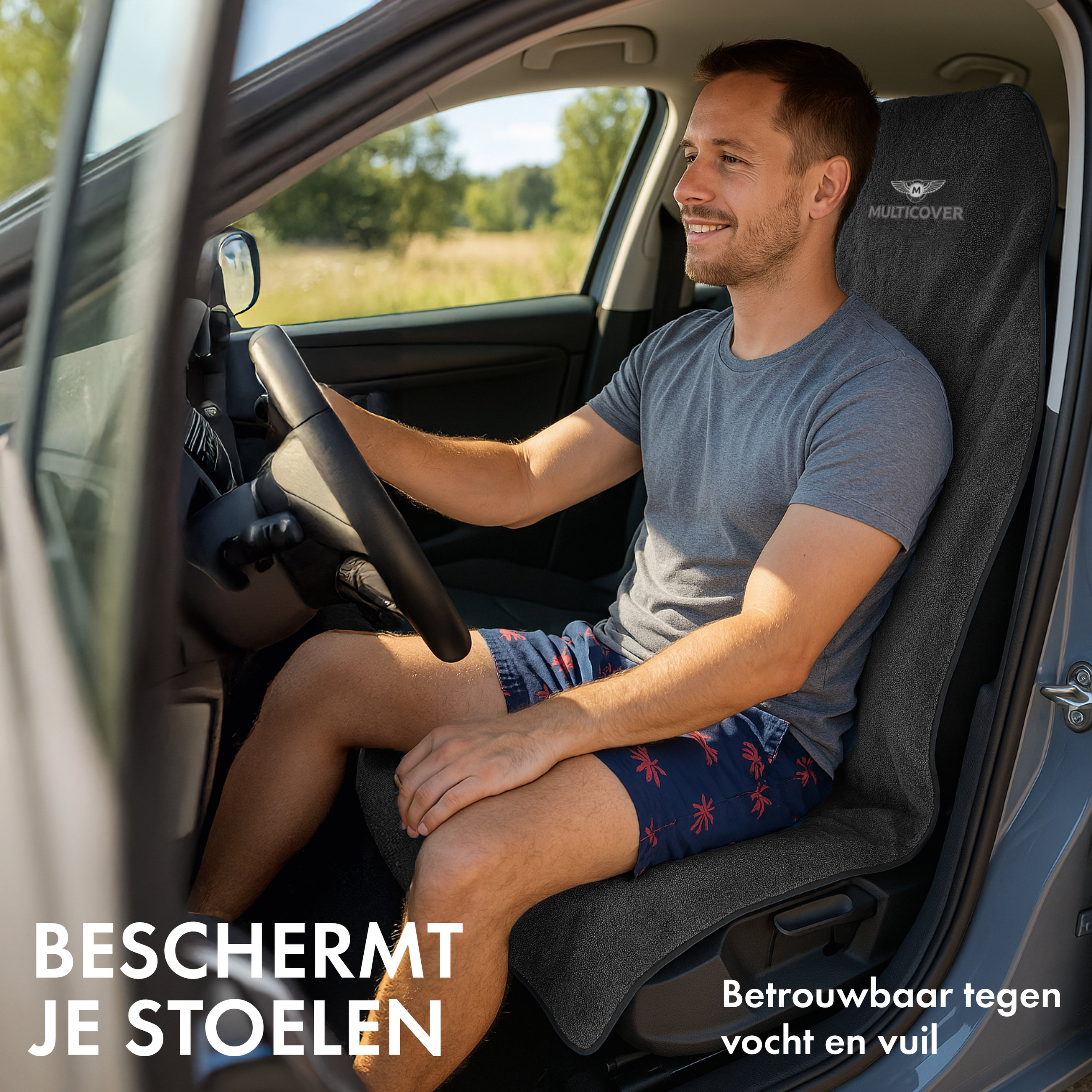 Stoelkussen  Multicover zwart, 1 stuk