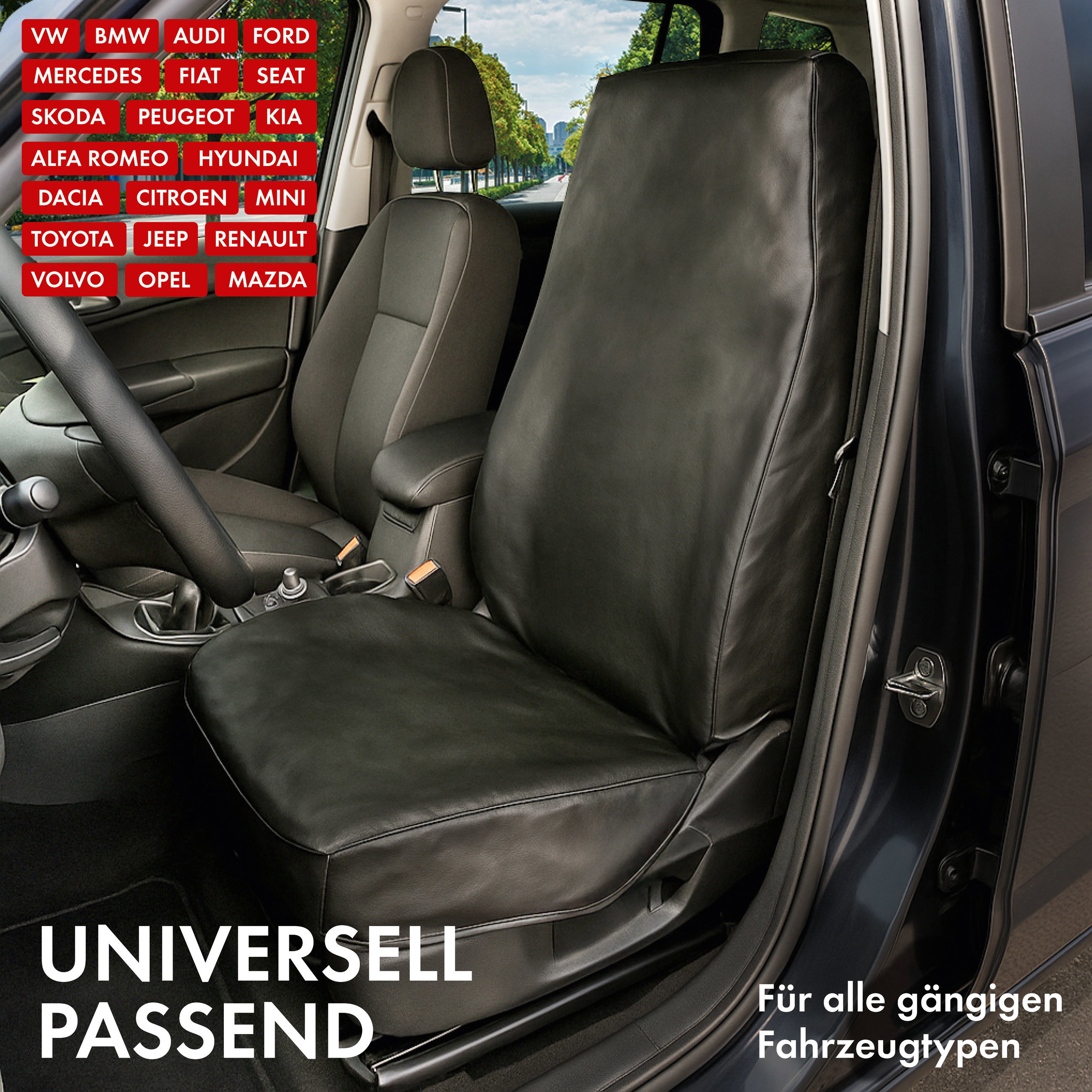 Autositzbezug Smart Guard, PKW-Schonbezug Einezlsitz schwarz