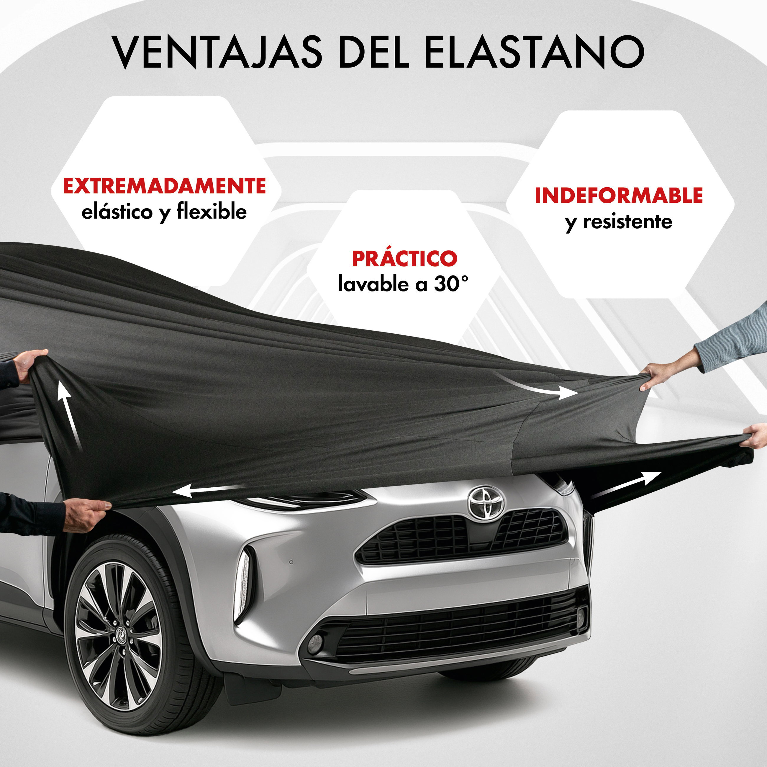 Funda de coche interior Stretch Plus, cubierta protectora de coche talla 7 SUV/furgoneta negro