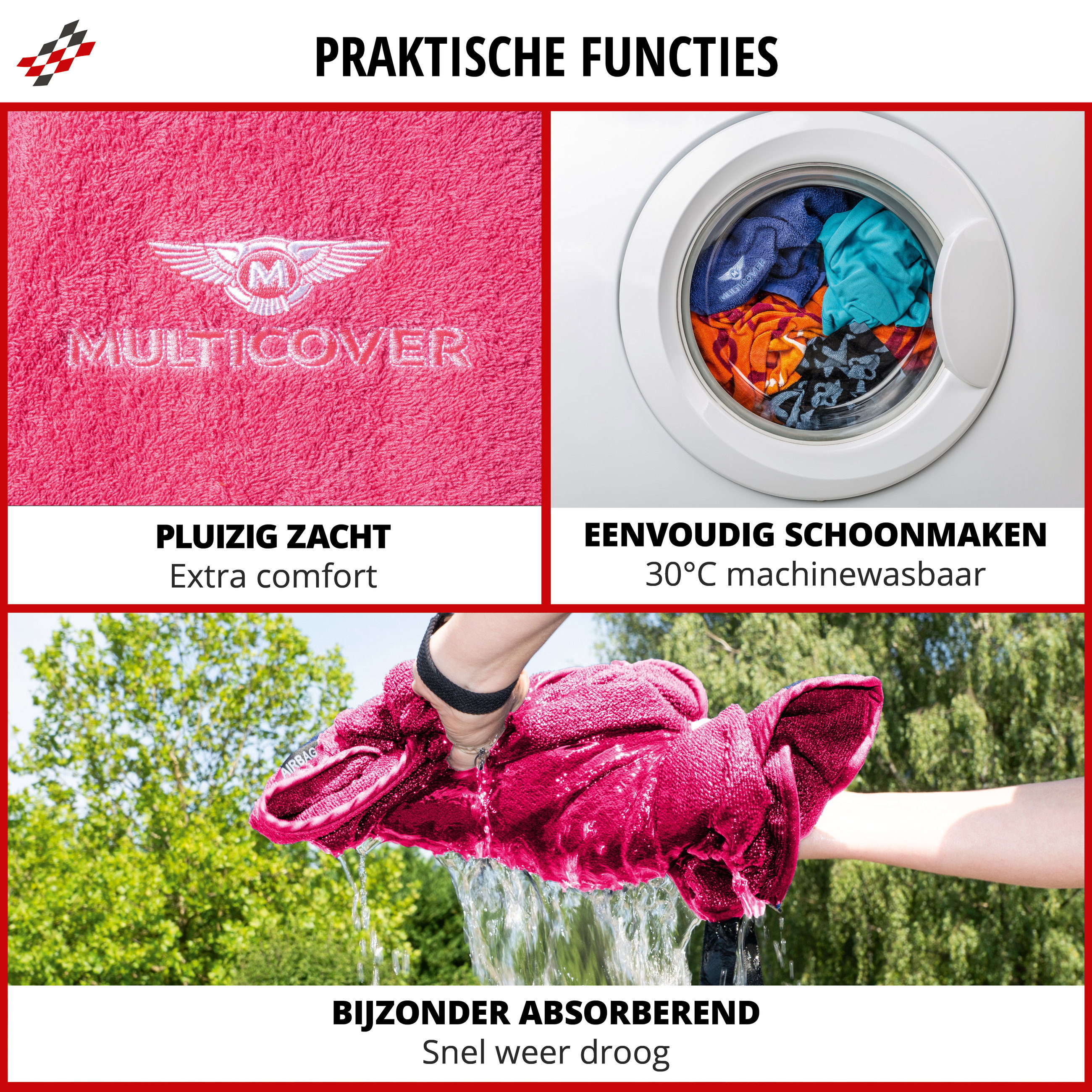 Stoelkussen  Multicover roze, 1 stuk