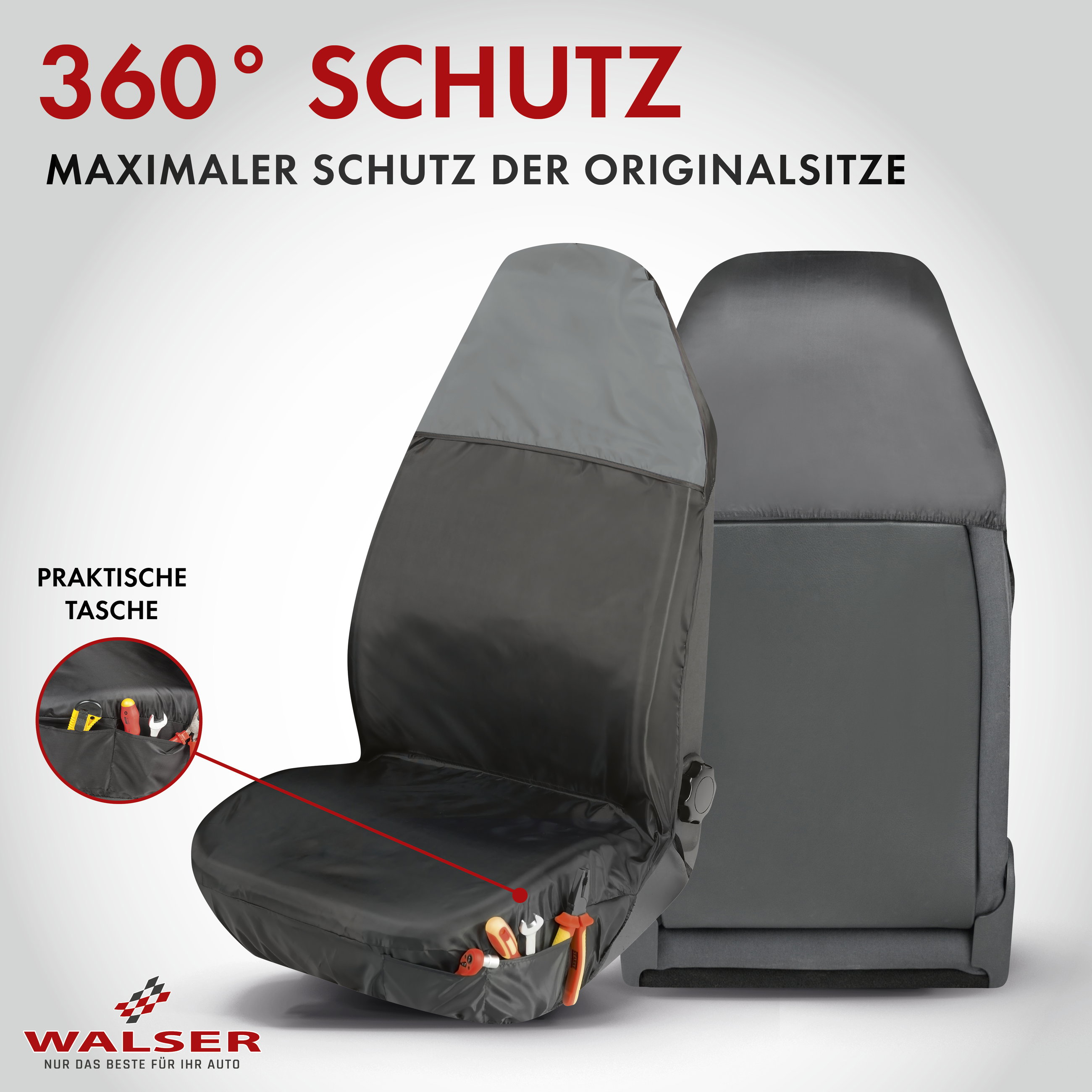 Autositzbezug Smart Protect, PKW-Schonbezug Einzelsitz grau