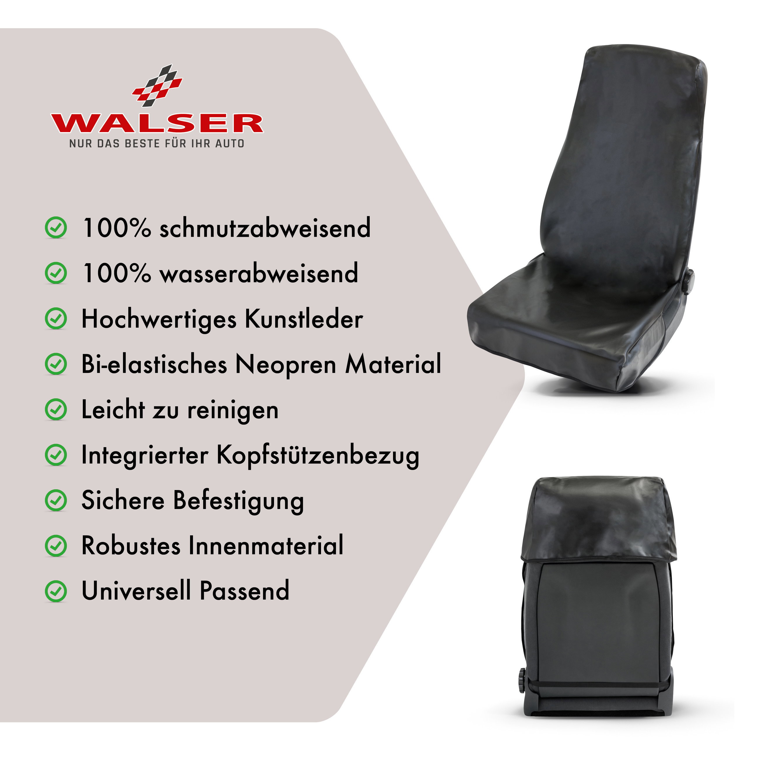Autositzbezug Smart Guard, PKW-Schonbezug Einezlsitz schwarz