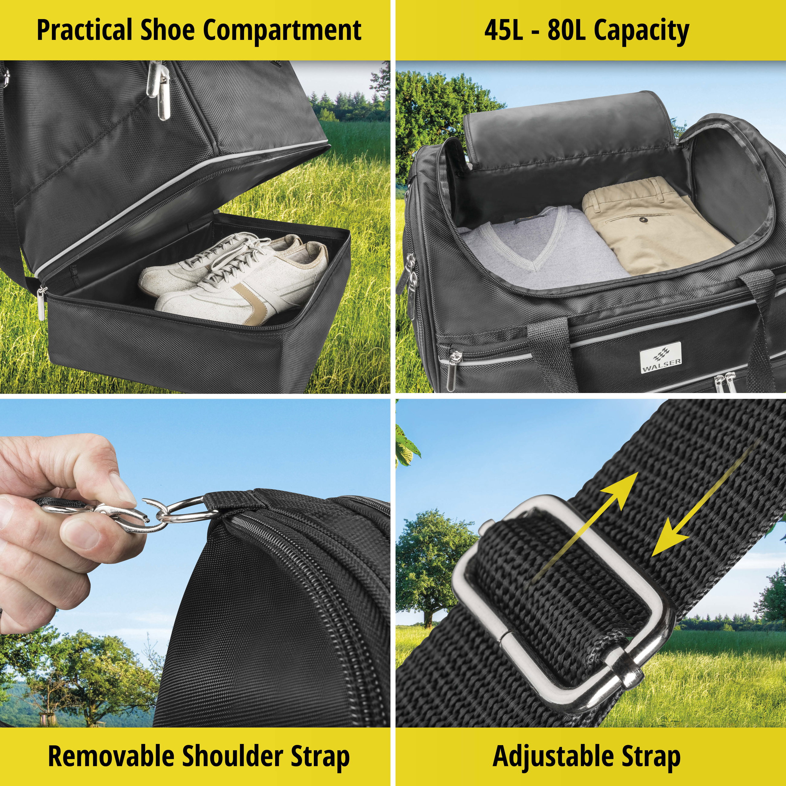 Carbags Travel Bag Set for Audi A4 Avant B9 black