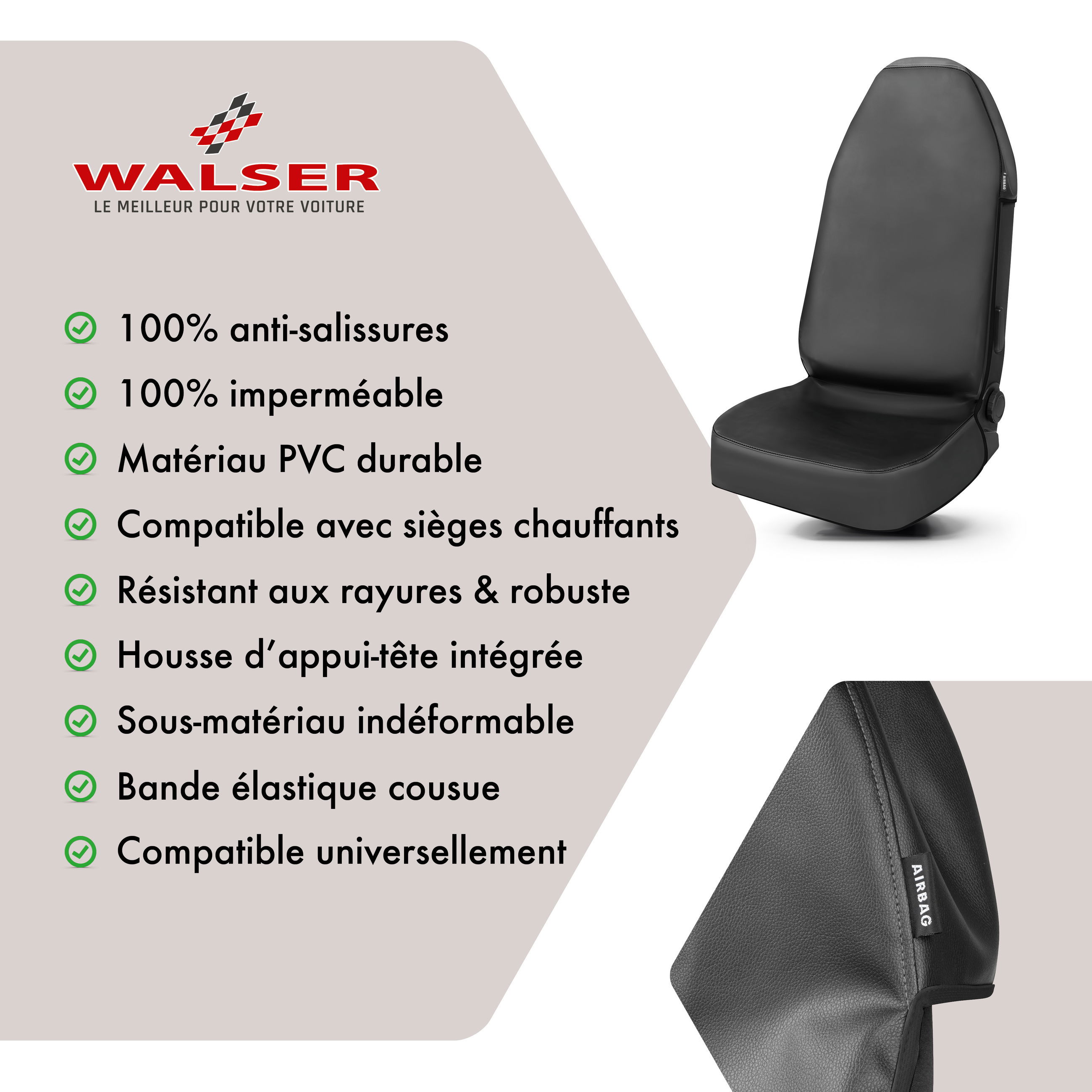 Autoinnenausstattung, Sitzbezug, PVC-Material, Universell kompatibel, Airbagschutz