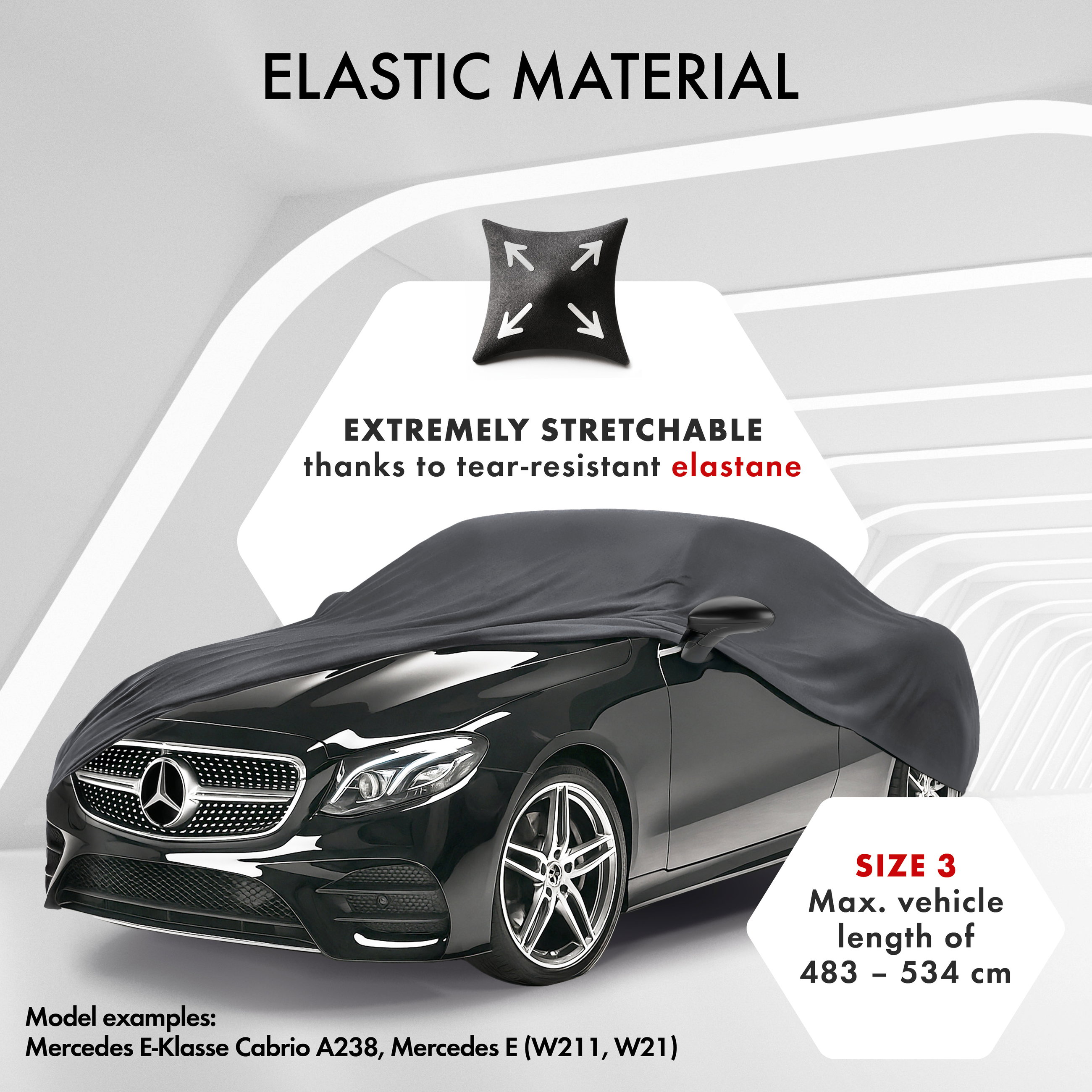 Car cover Indoor Stretch Plus size 3 car anthracite