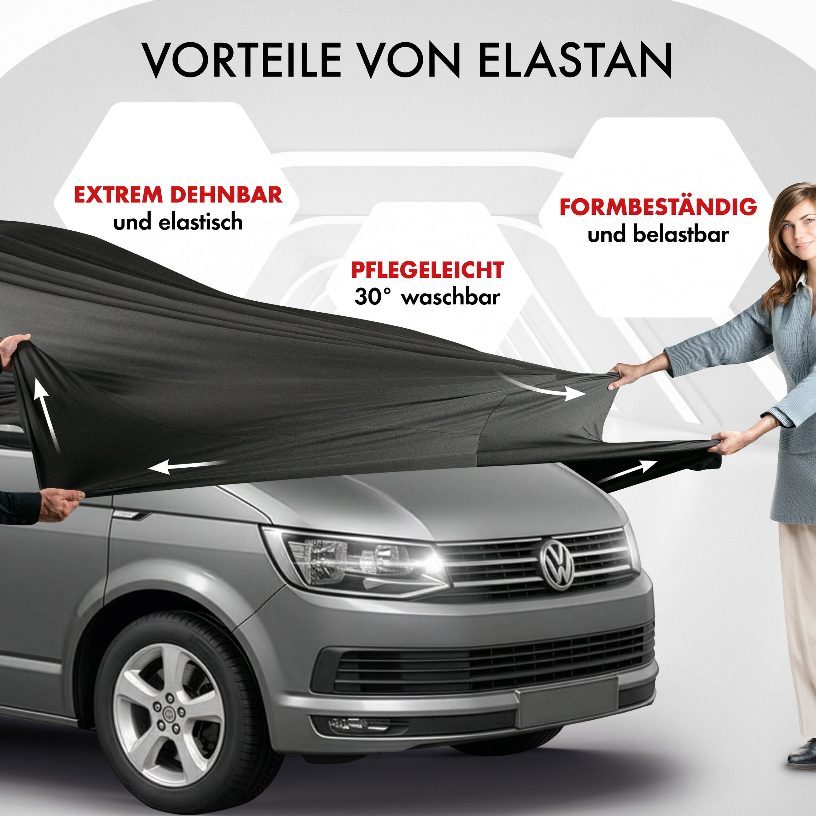 Autoplane Indoor Stretch Plus, Transporter/Bus Abdeckplane Größe 12 Bus schwarz