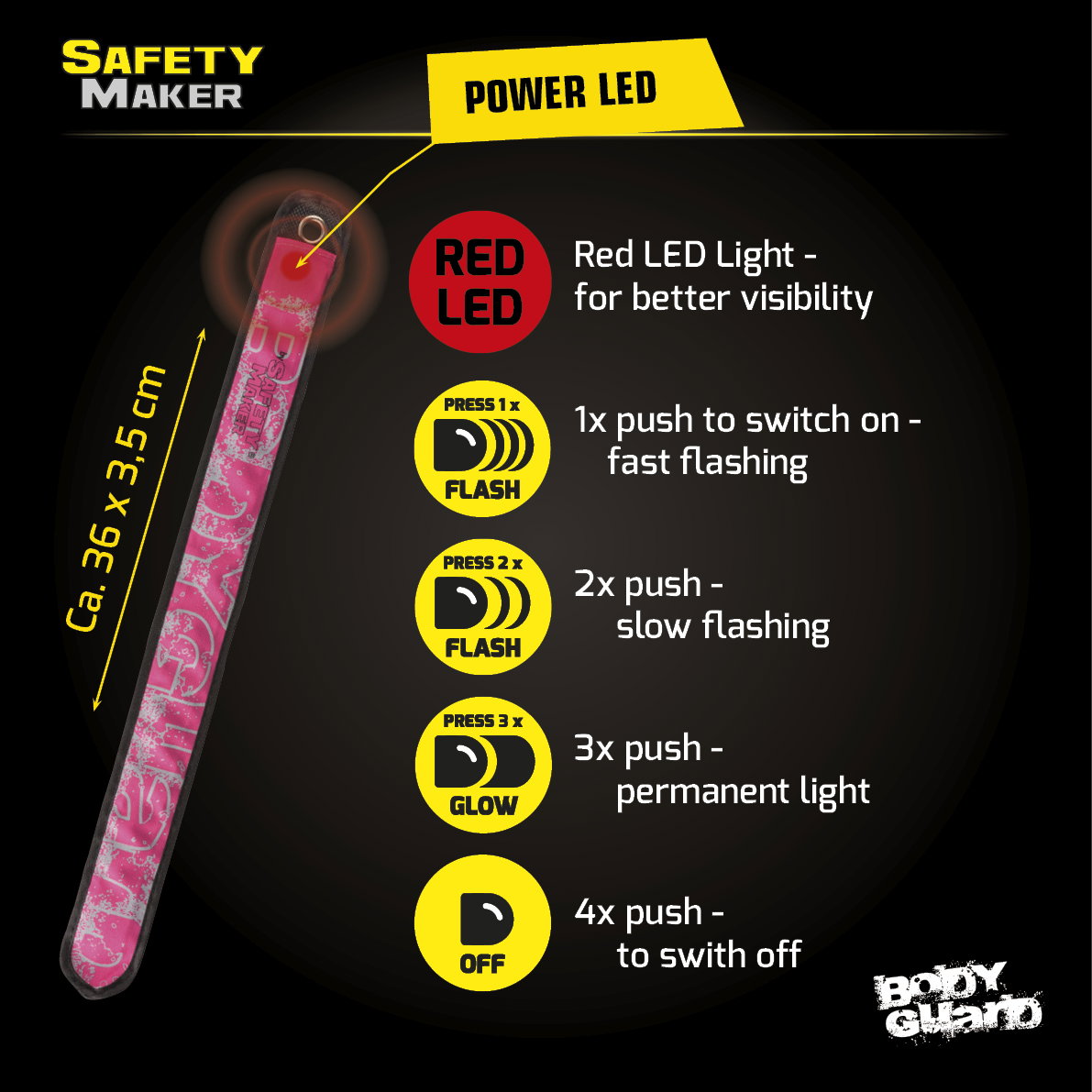Ruban à clapet LED, Slap Wrap rose lumineux