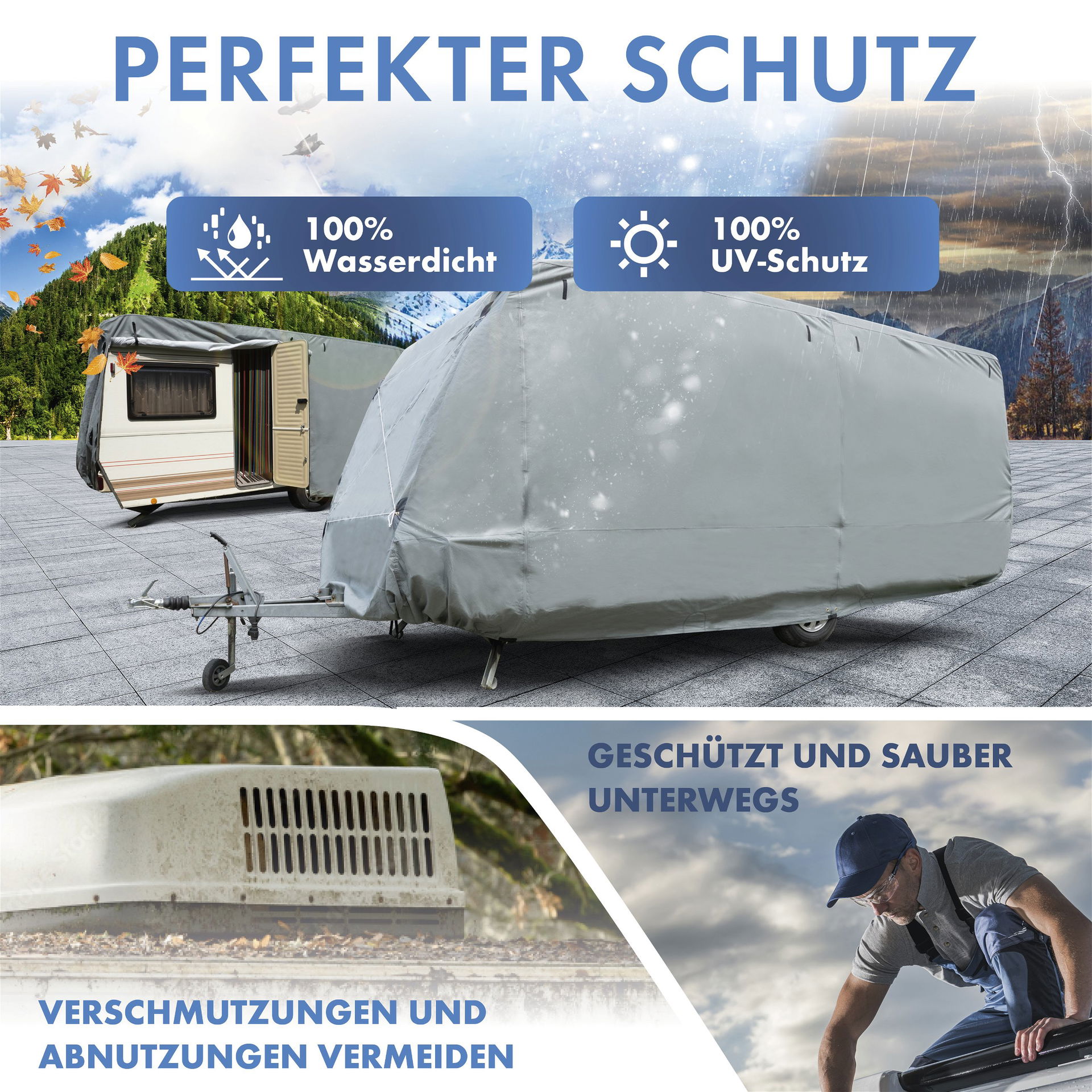 WOLTU Abdeckplane Wasserdicht Gitterfolie 140g/m² mit Ösen 3x3m | 140g WOLTU Abdeckplane Wasserdicht Gitterfolie 140g/m² mit Ösen 3x3m | 140g