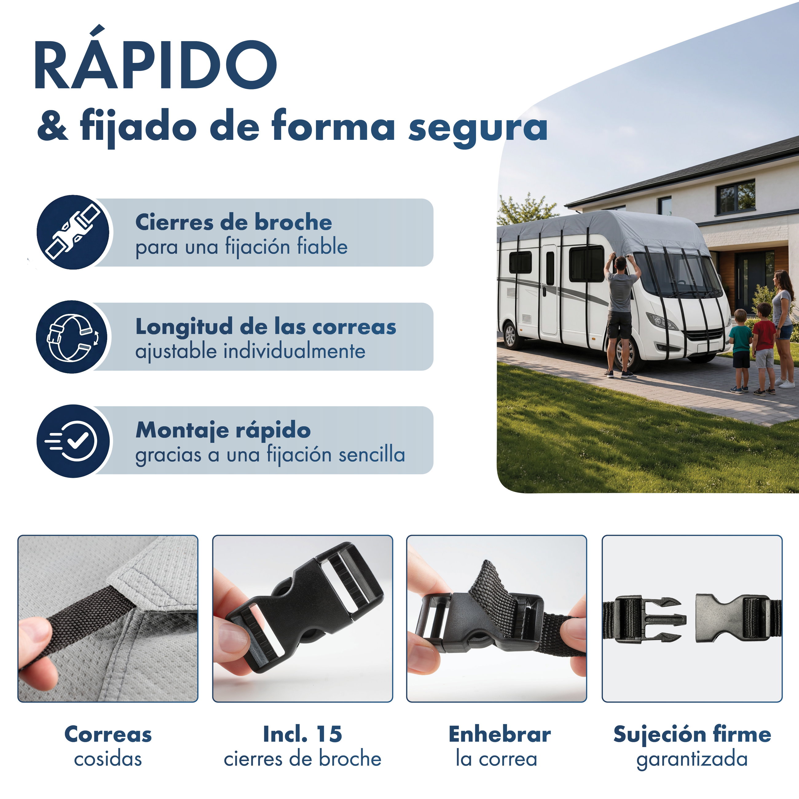 Cubierta de techo para caravana, lona protectora de techo resistente a la intemperie para caravana/autocaravana 500x300cm gris