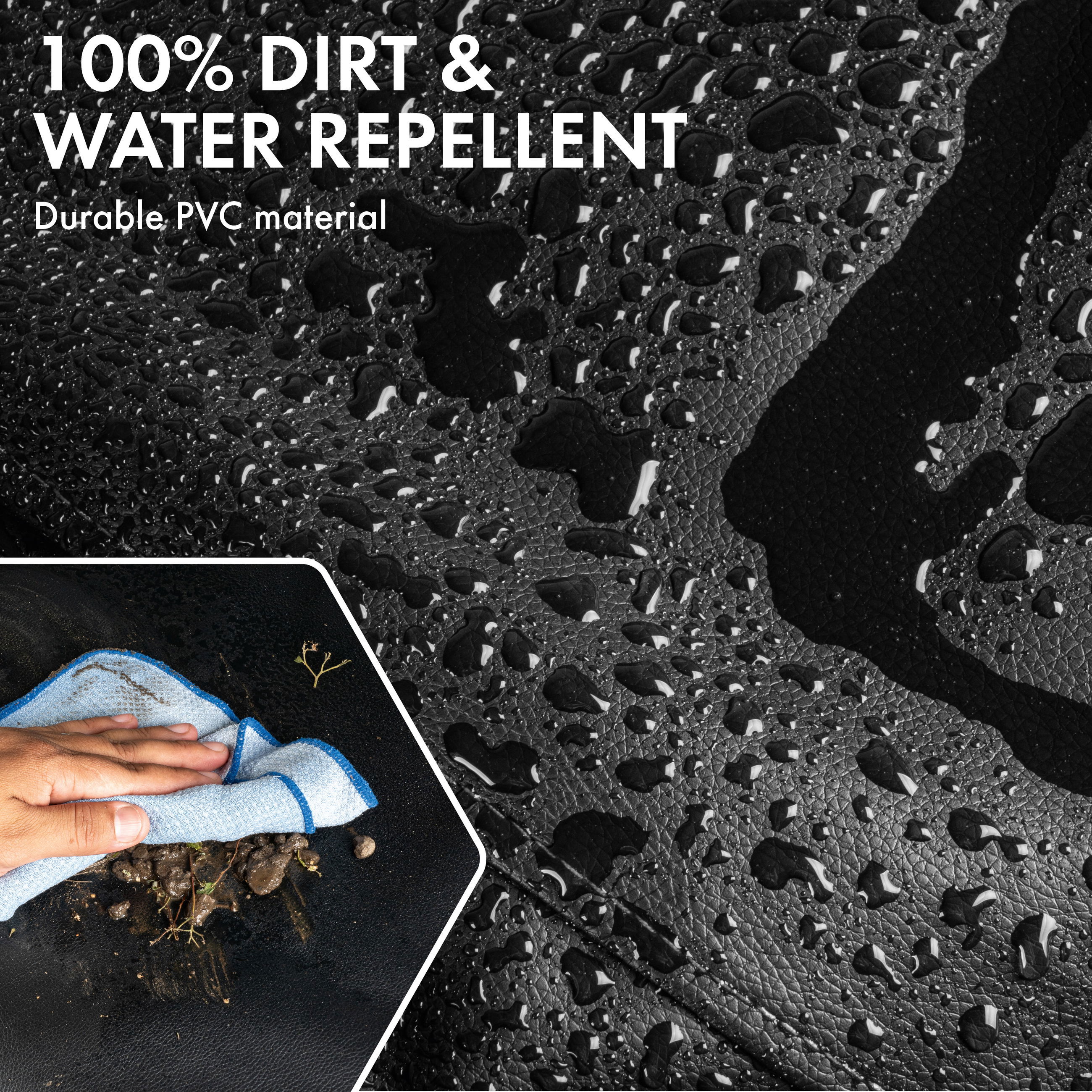 PVC-material, vattenavvisande, slitstarkt, 100 % smutsavvisande, bilmattor