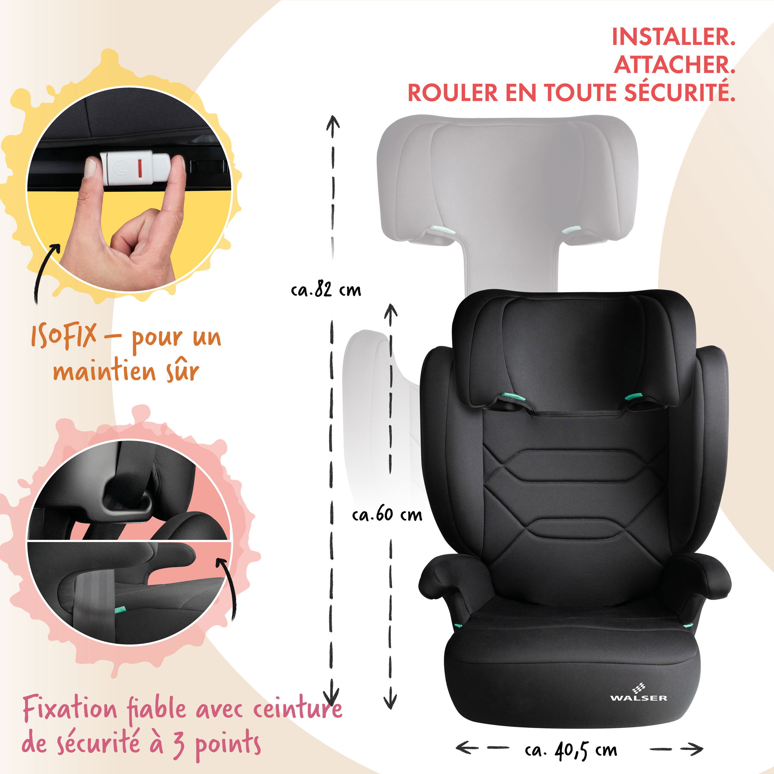 Kindersitz, Autositz, Grau, Kopfstütze, verstellbar, kindersitz, autositz, verstellbar, kopfstütze, grau/schwarz