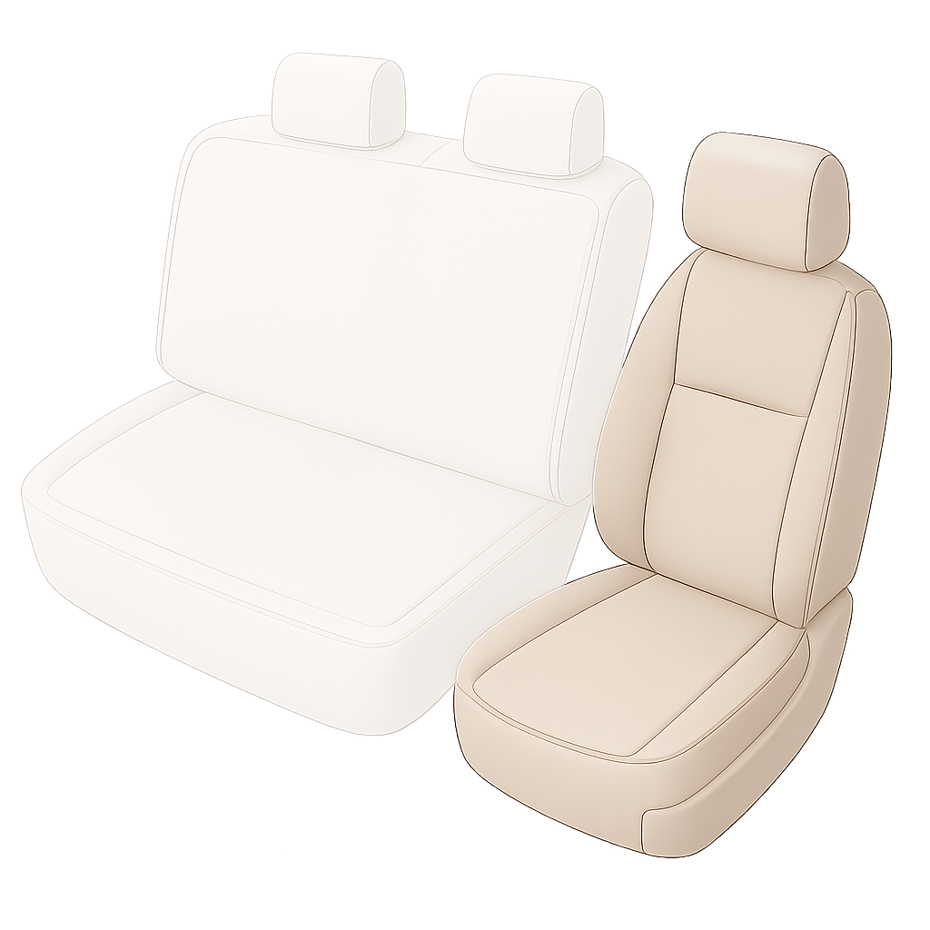 Hoes Performer van 100% polyester compatibel met VW T7/Caravelle T7 Bus (TV, TW), 1 enkele achterstoel - links achter de bestuurder