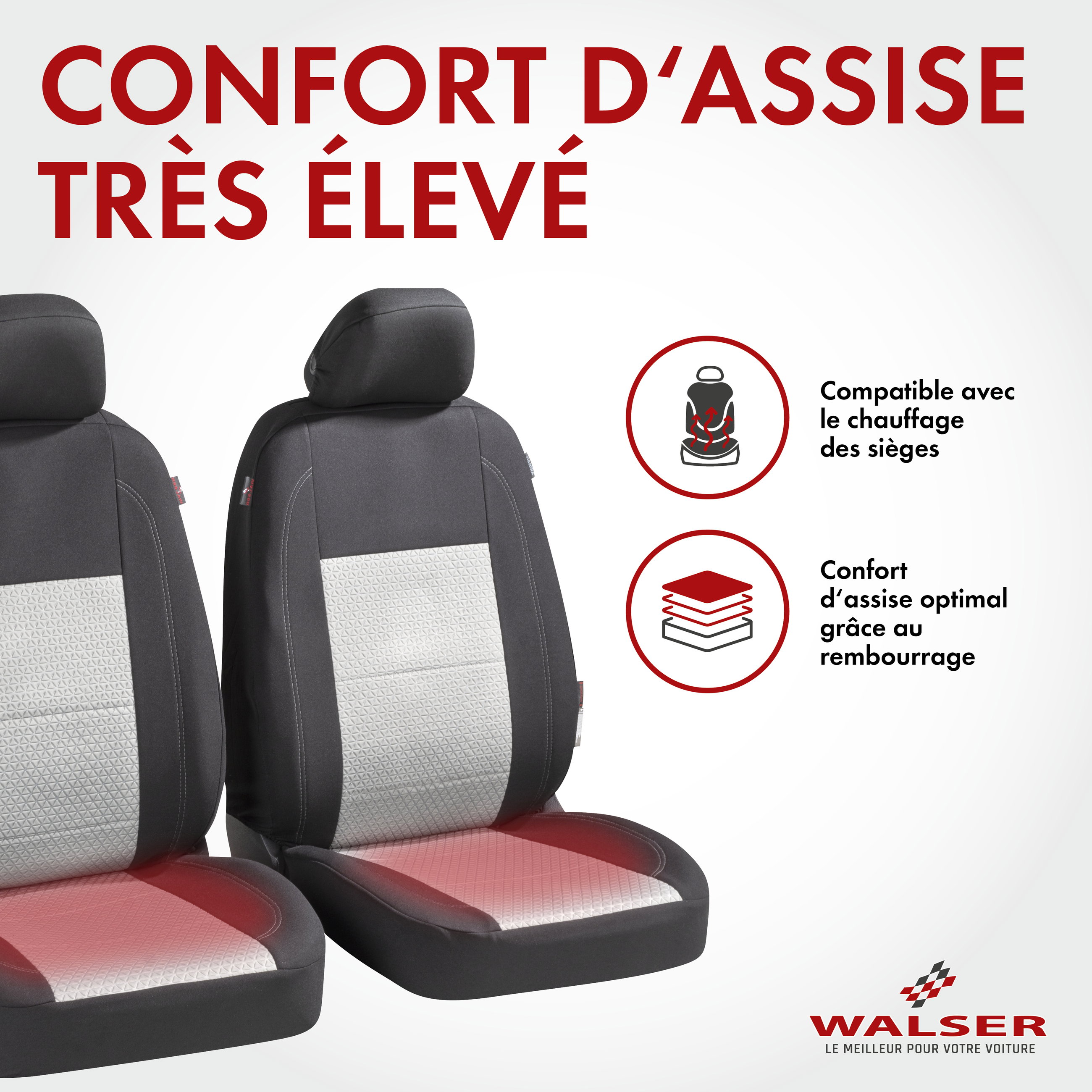 ZIPP IT Premium Housse de sièges Avignon complet avec système de fermeture éclair noir/argent
