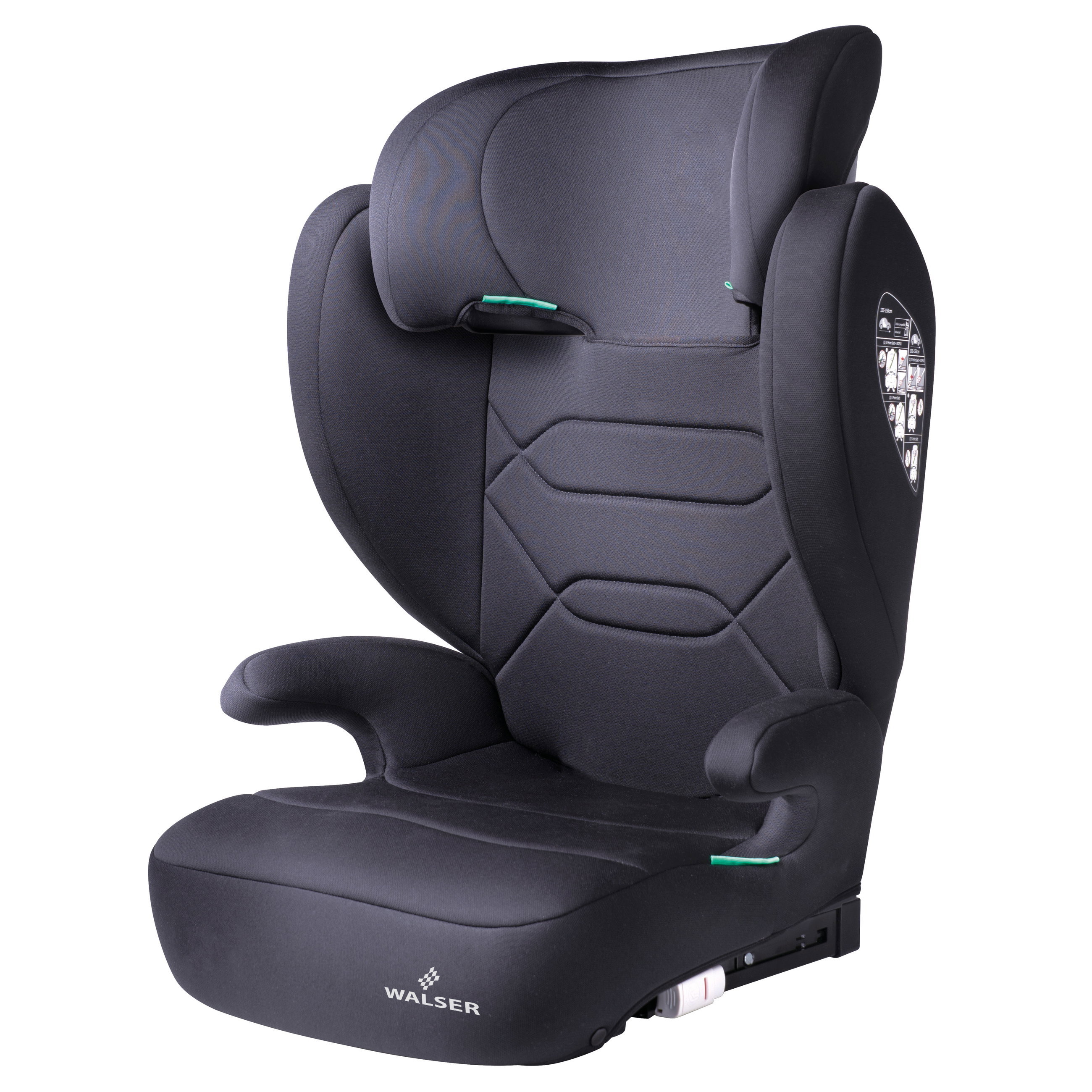 Siege auto enfant Numa avec rails ISOFIX, siege enfant confortable (3-8 ans) 100-150 cm, siege auto 2in1 avec dossier amovible et appui-tete reglable ECE R 129 certifie anthracite