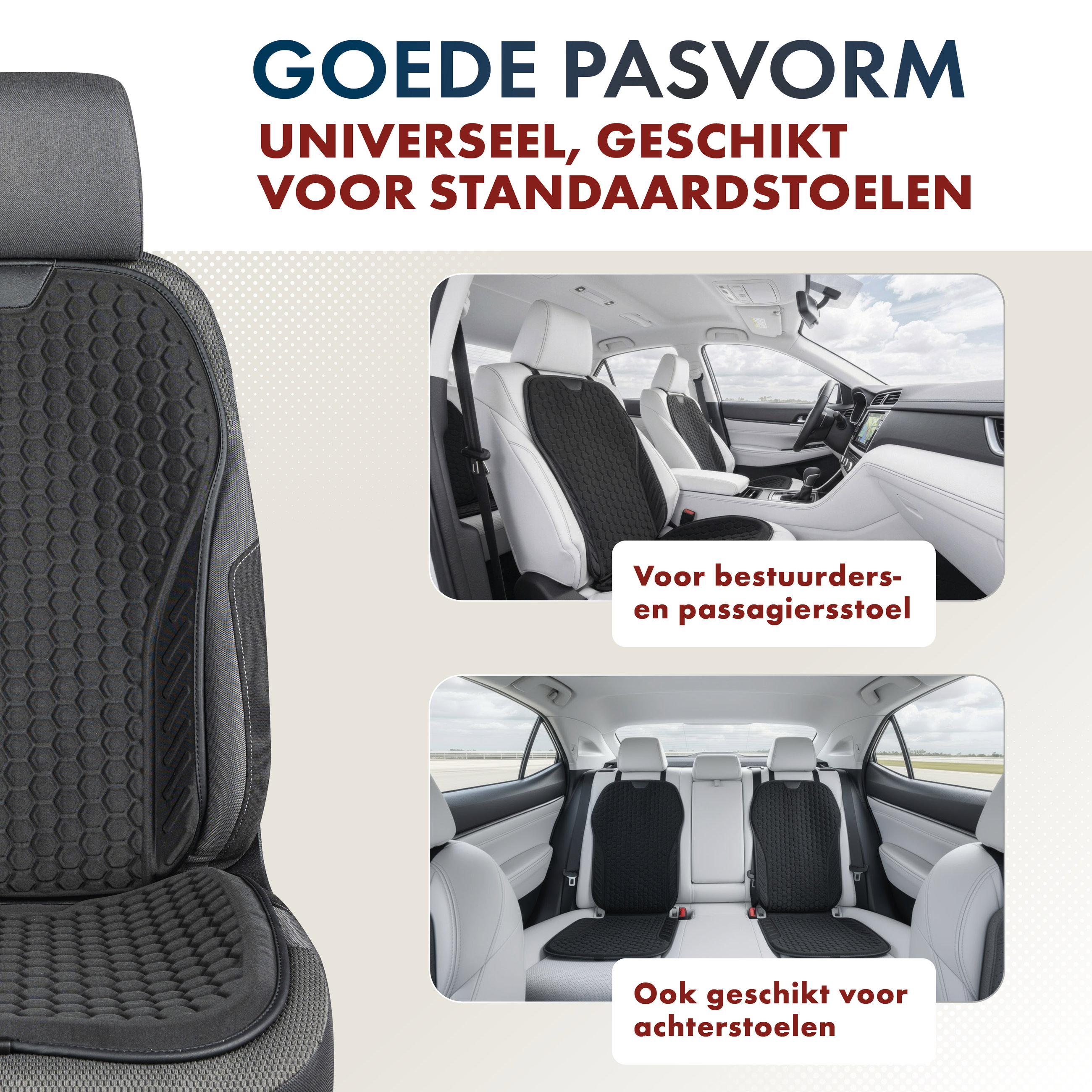 autochair, car seat, seat cover, honeycomb pattern, black color