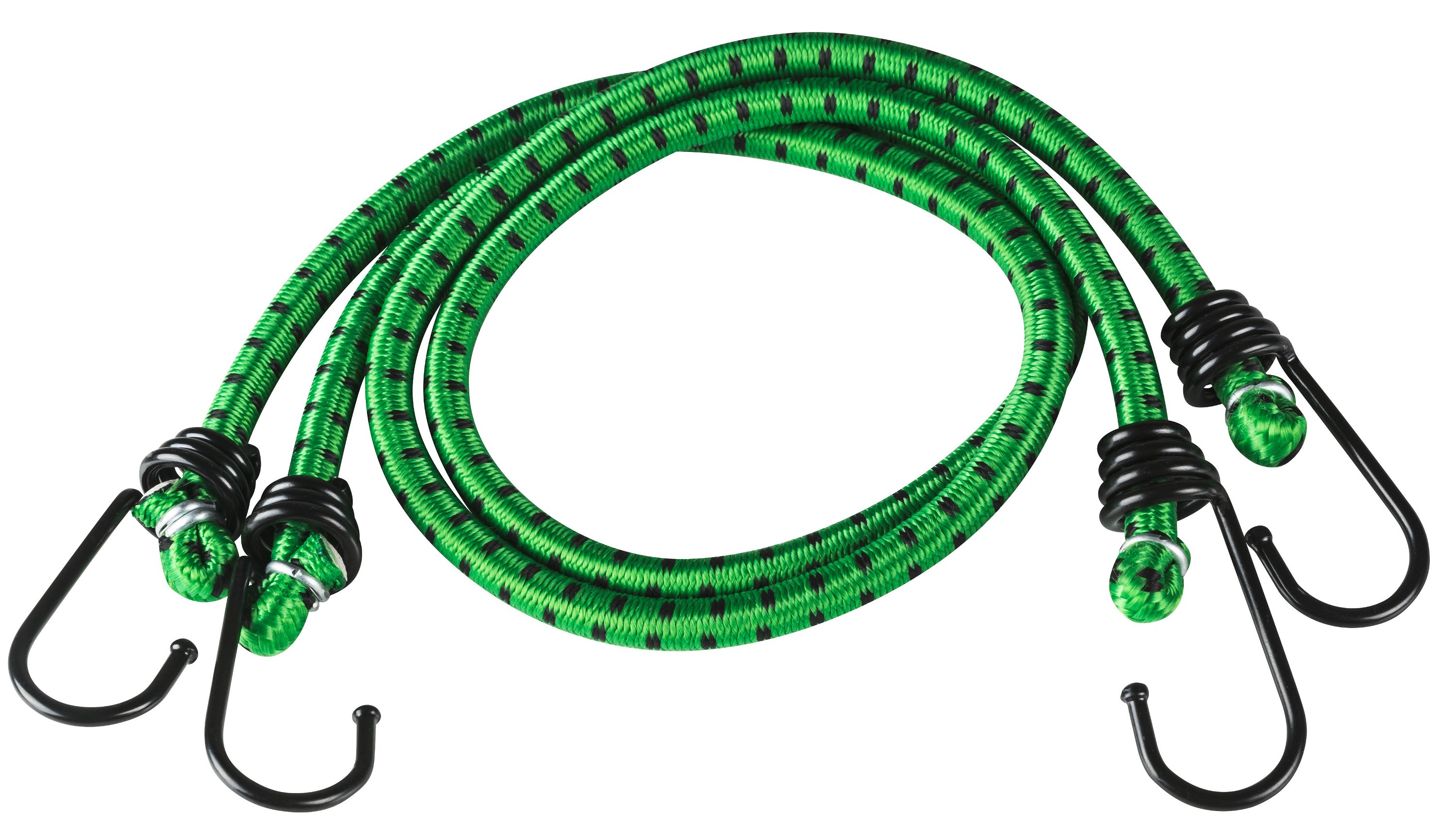 Gepäckspanner mit Haken, Spanngummi-Set, 2 Spanngurte 60 cm grün
