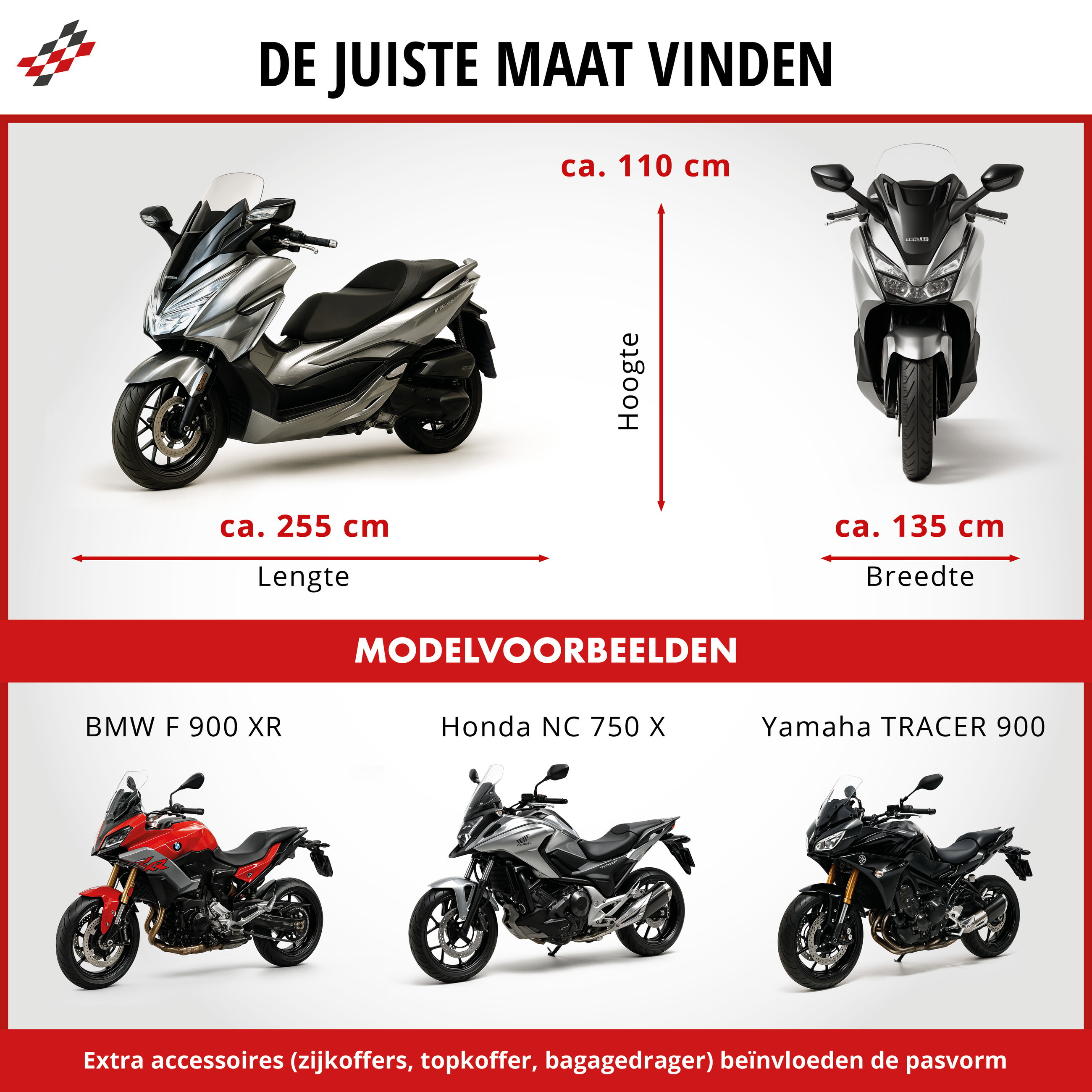 Motorzeil Indoor Stretch XL, motorzeil ademend, motorgarage voor binnen- 255x110x135 cm zwart