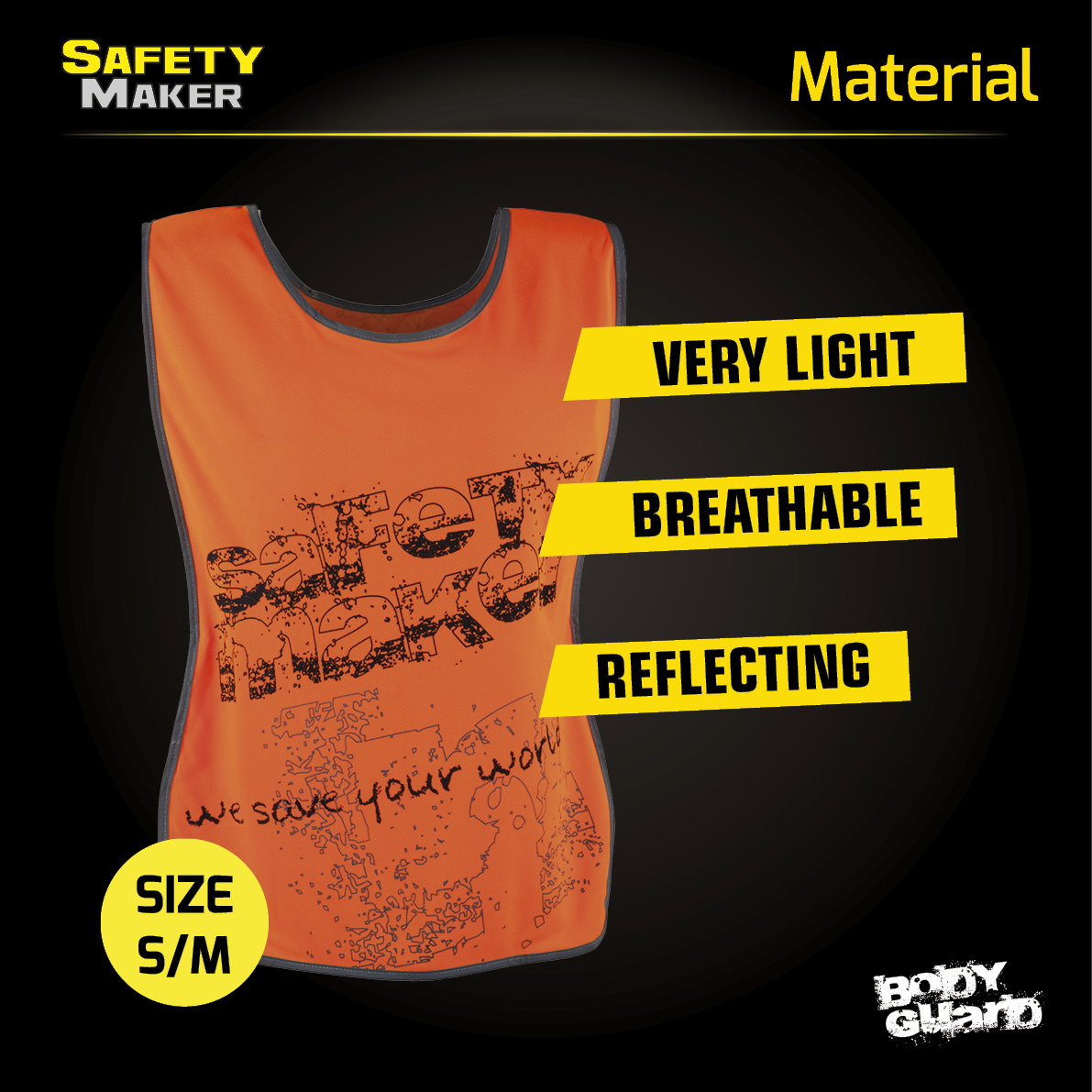 Fritidsvest med reflekterende designelementer S-M orange
