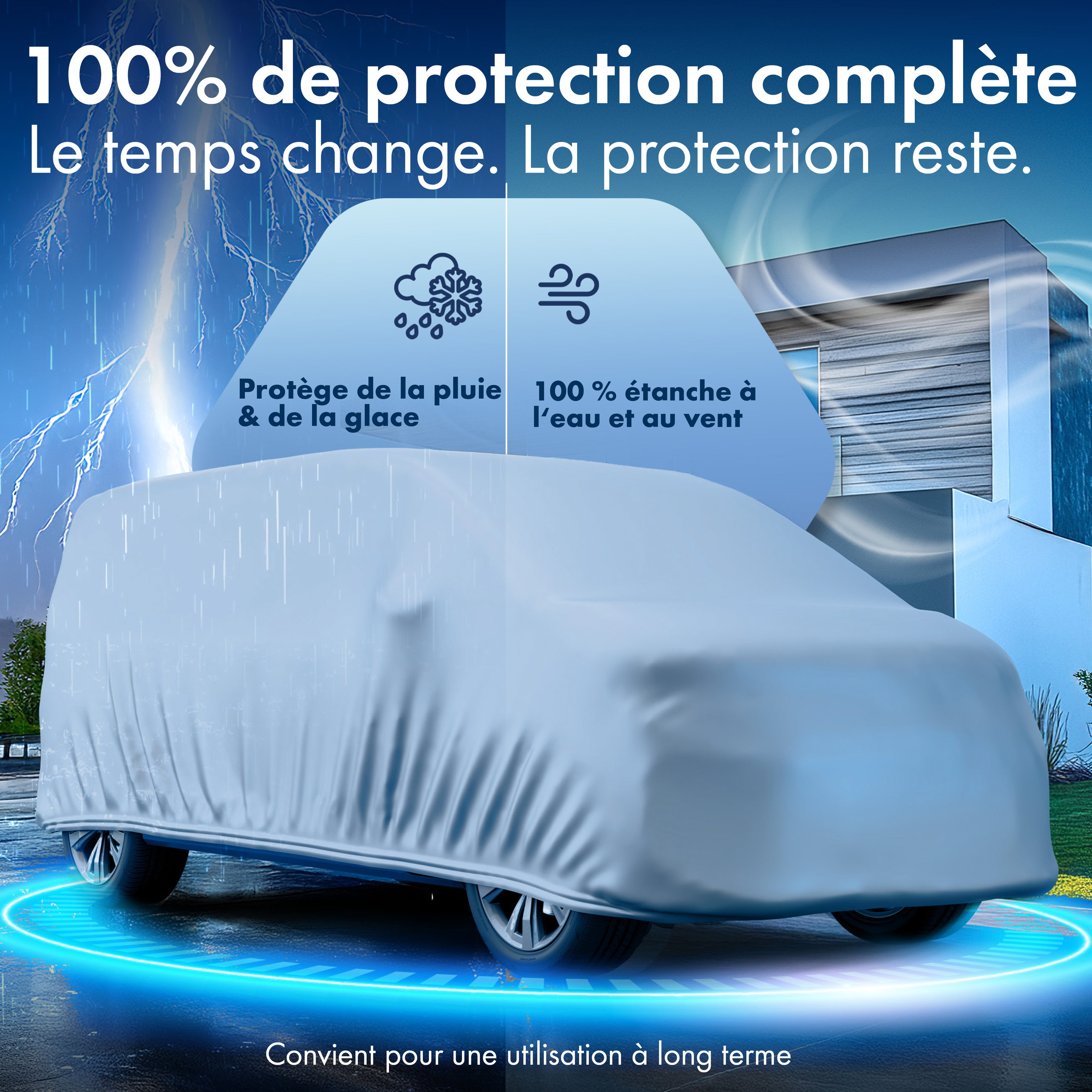 Housse de voiture All Weather, bâche pour bus taille 12 argent