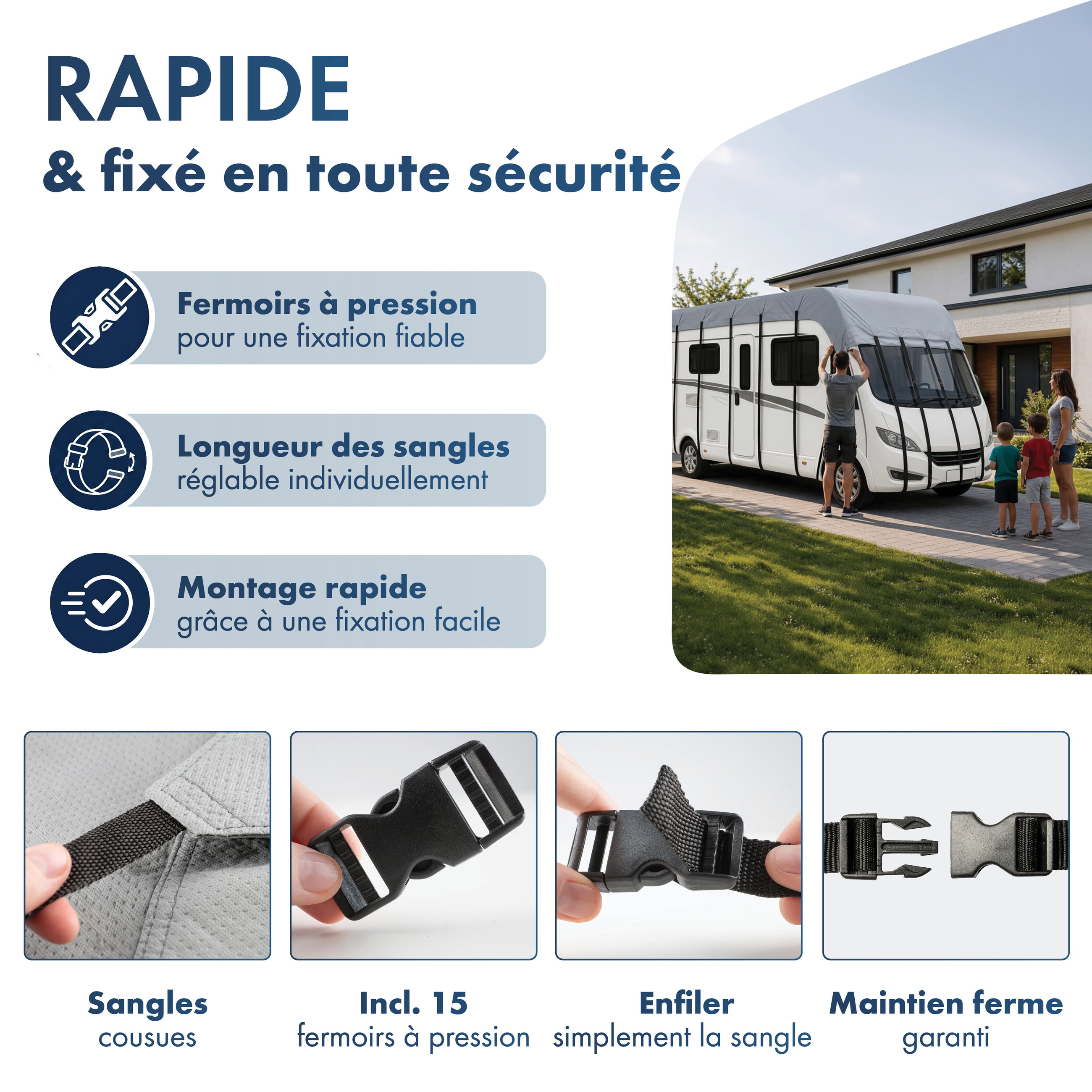 Caravan Dachabdeckung 500x300cm grau