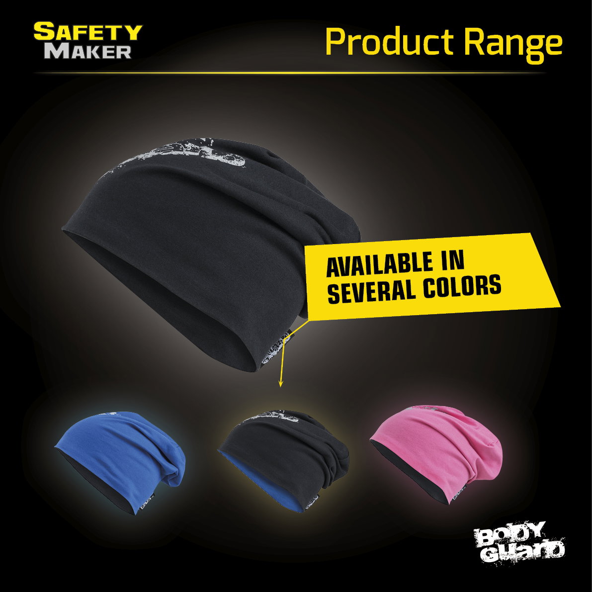 bonnet réversible, casquette, casquette de sport réfléchissante noir-argent