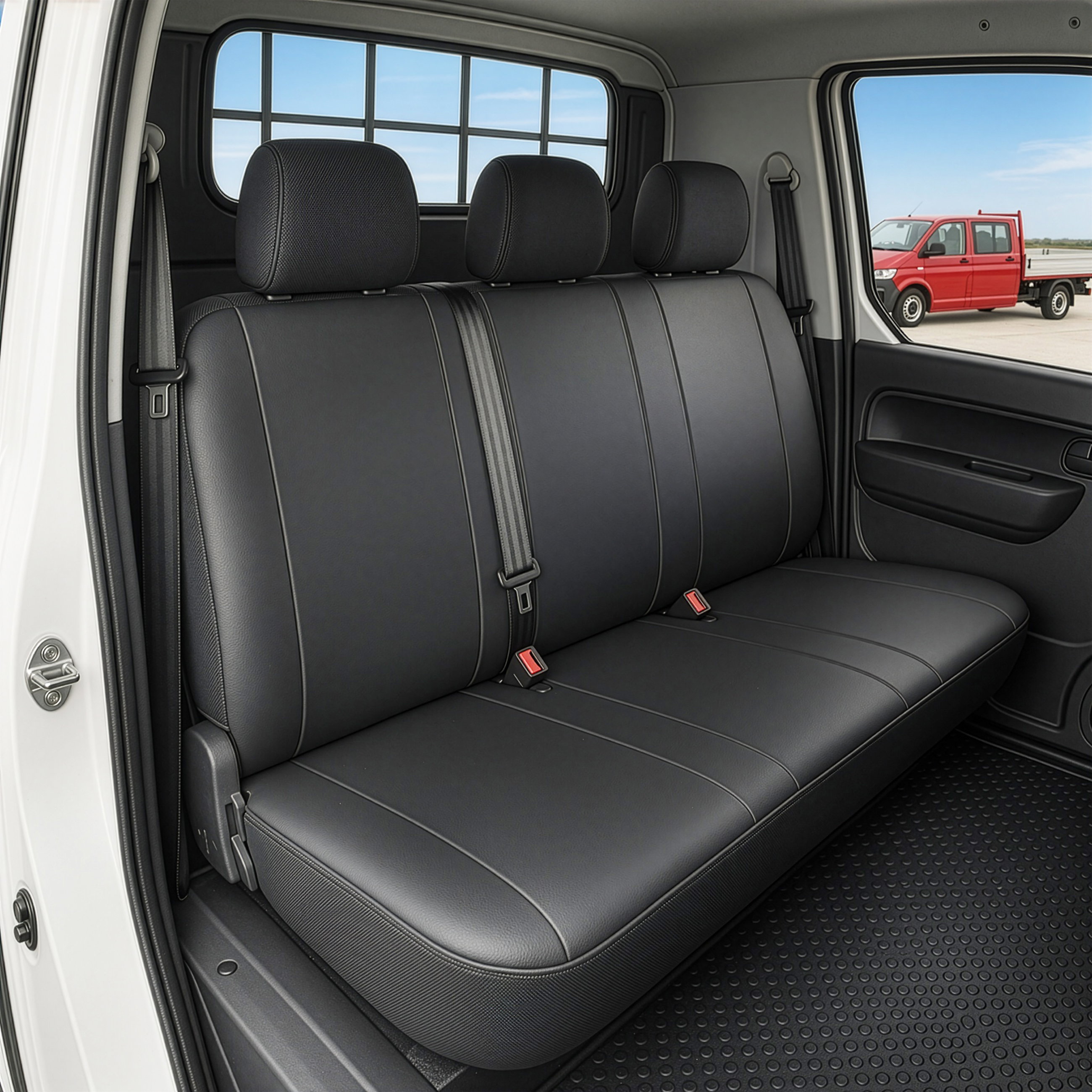 Transporter Coprisedili in similpelle per VW T6, piattaforma a 3 posti