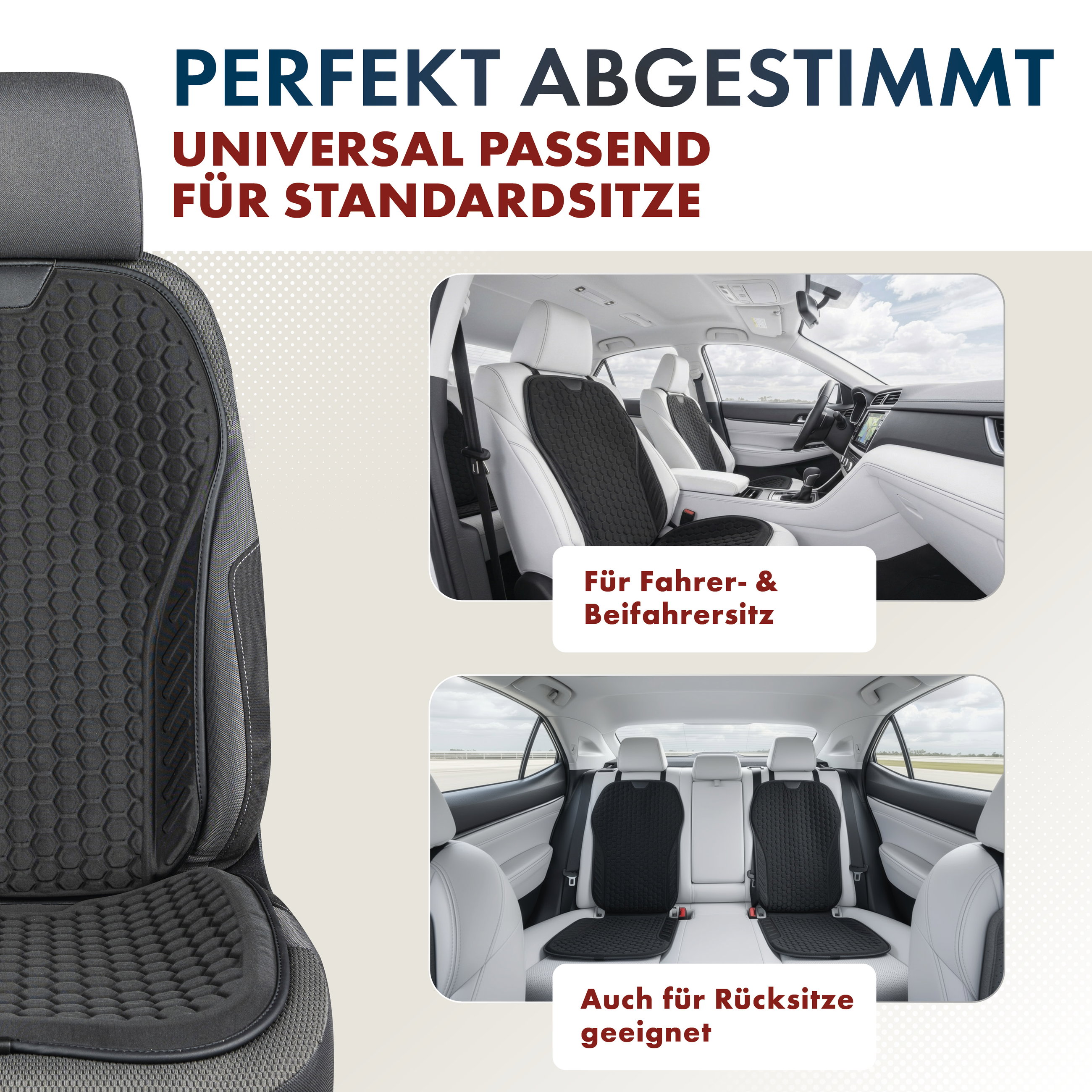 autodecking, car seat cover, heated, textured, universal fit