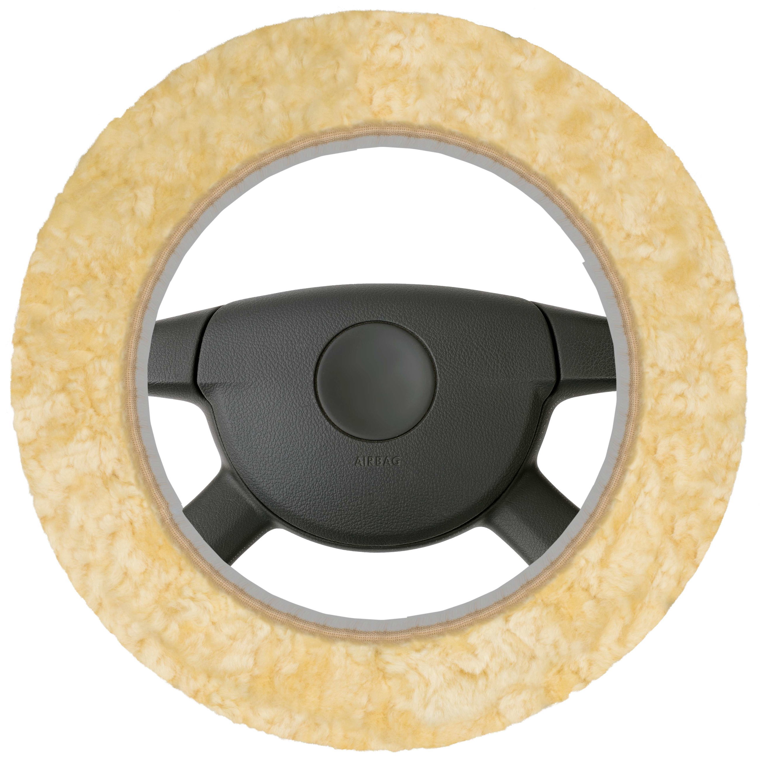 Coprivolante in pelle d'agnello - Coprivolante in beige
