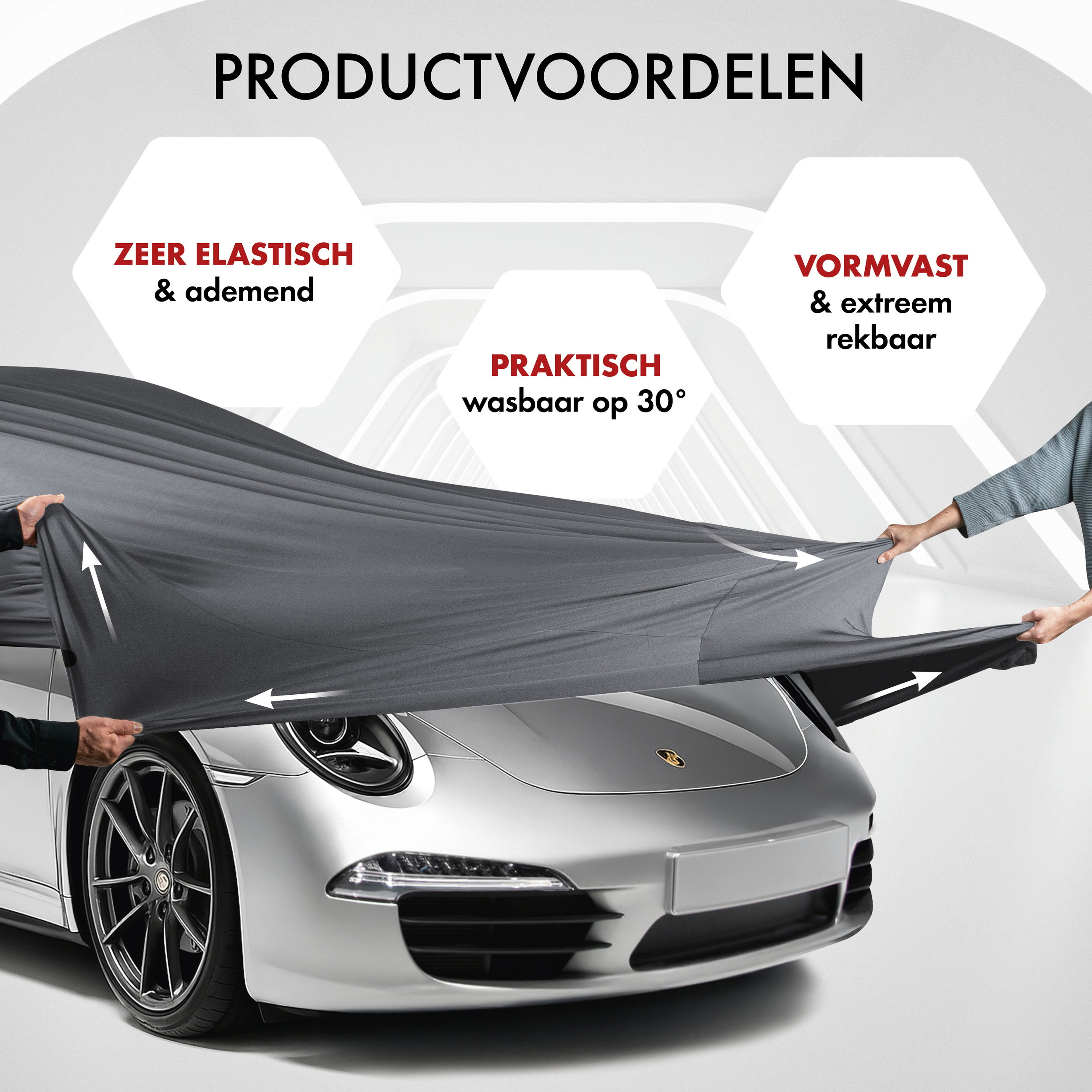 Overtrek Indoor Stretch Maat 2 Auto antraciet