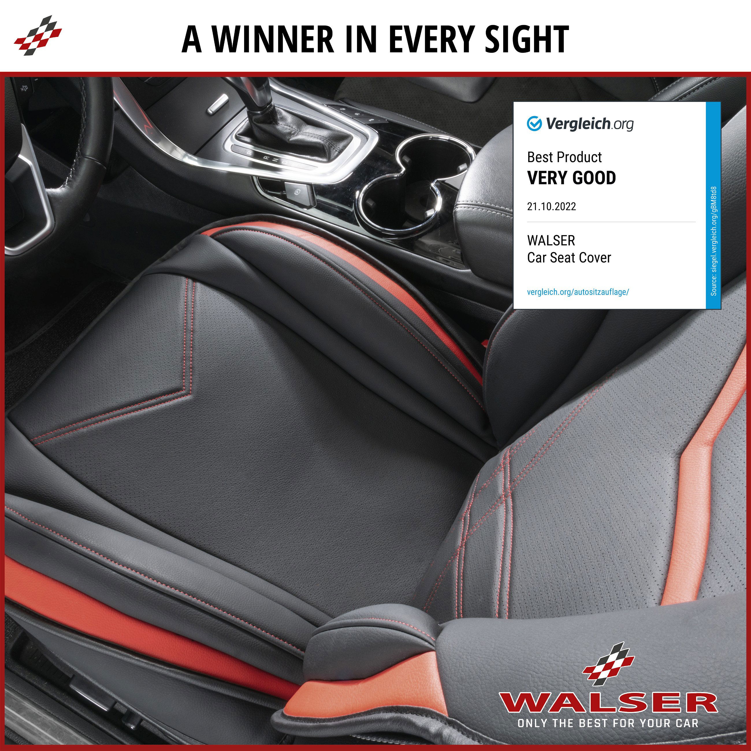 Car Seat cover Rey black red 1 piece Black red 13982