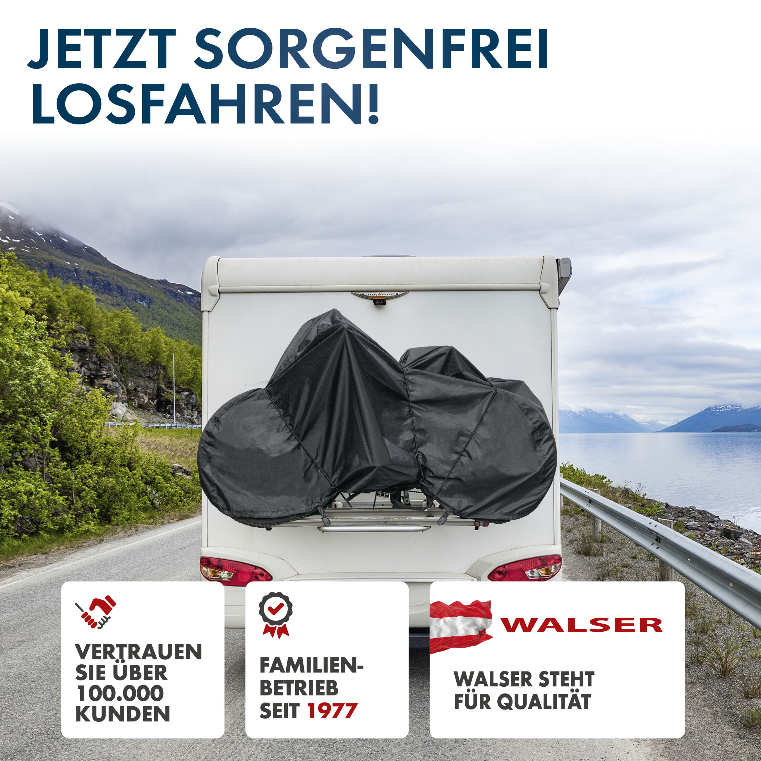 Fahrradabdeckung Für 3 Fahrräder – Wasserdicht, UV-beständig, Mit Aufbewahrungstasche, 420D Robust (für Gepäckträger-Transport)