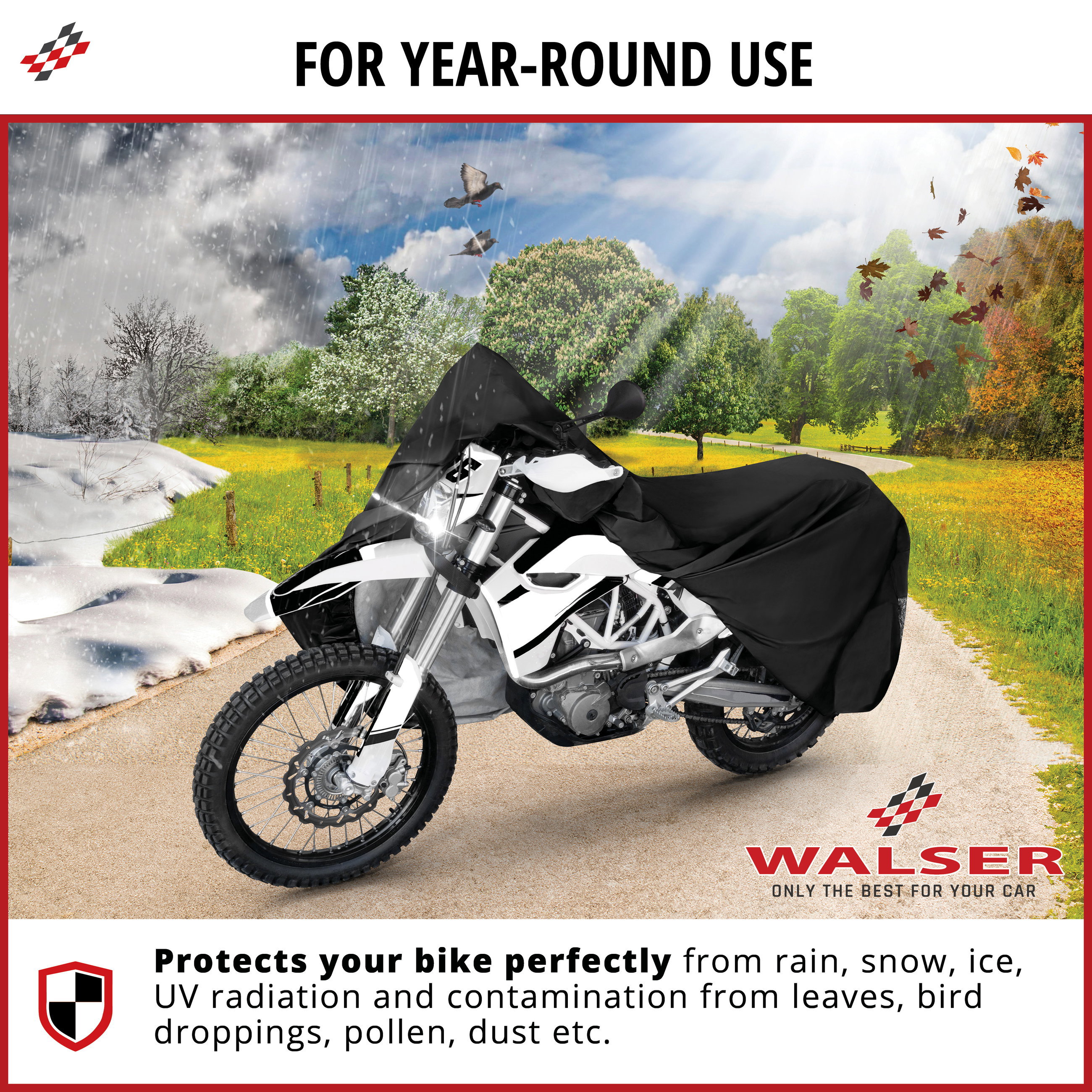 Motorcycle cover All Weather XL, Motorcycle cover, Waterproof motorcycle garage - 255x110x135 cm black