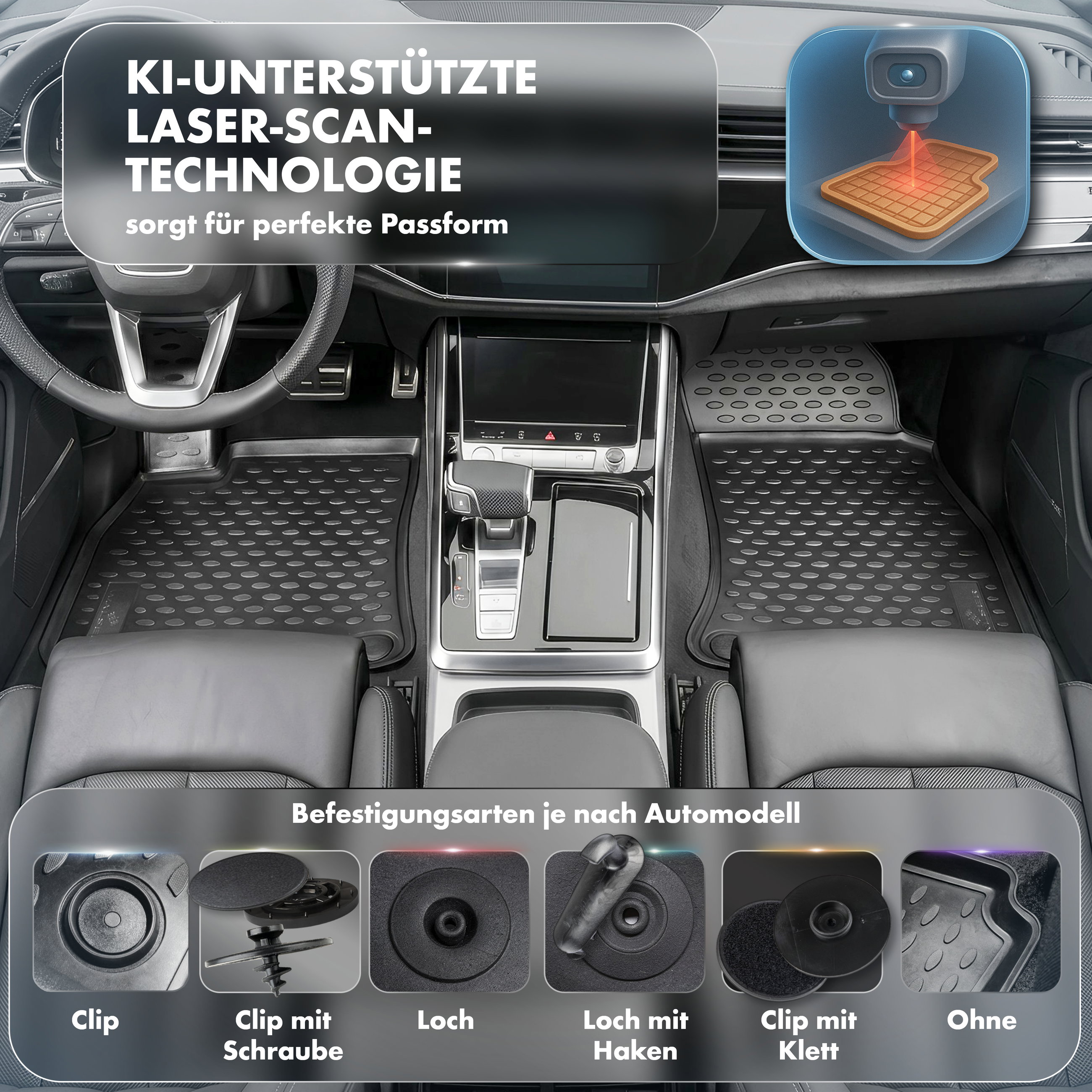 Innenraum, Armaturenbrett, Mittelkonsole, Automatikgetriebe, Gummimatte