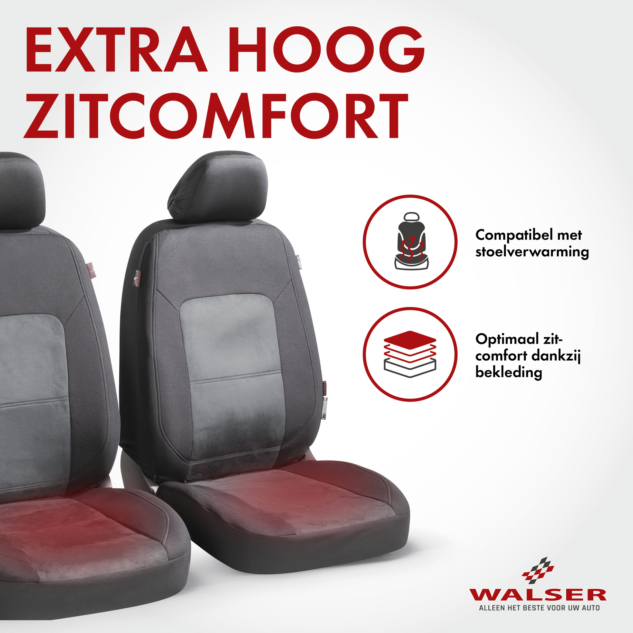 Premium Autostoelbekleding Ellington met Zipper ZIPP-IT, Autostoelhoes set, 2 stoelbeschermer voor voorstoel, 1 stoelbeschermer voor achterbank zwart/grijs 11865