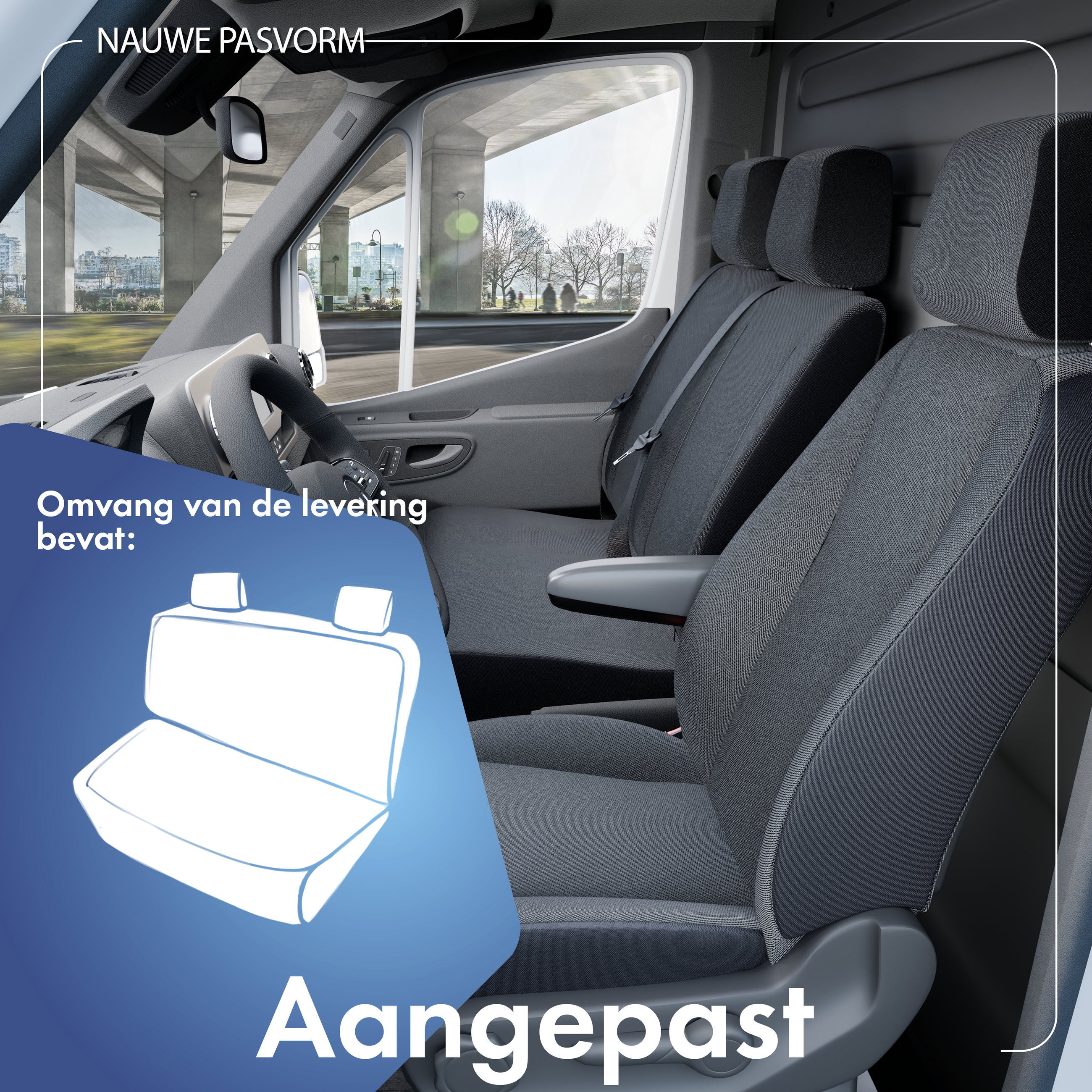 Transporter VW T4 Passform Doppelbank vorne Lissabon anthrazit - BJ 10/1990-04/2003