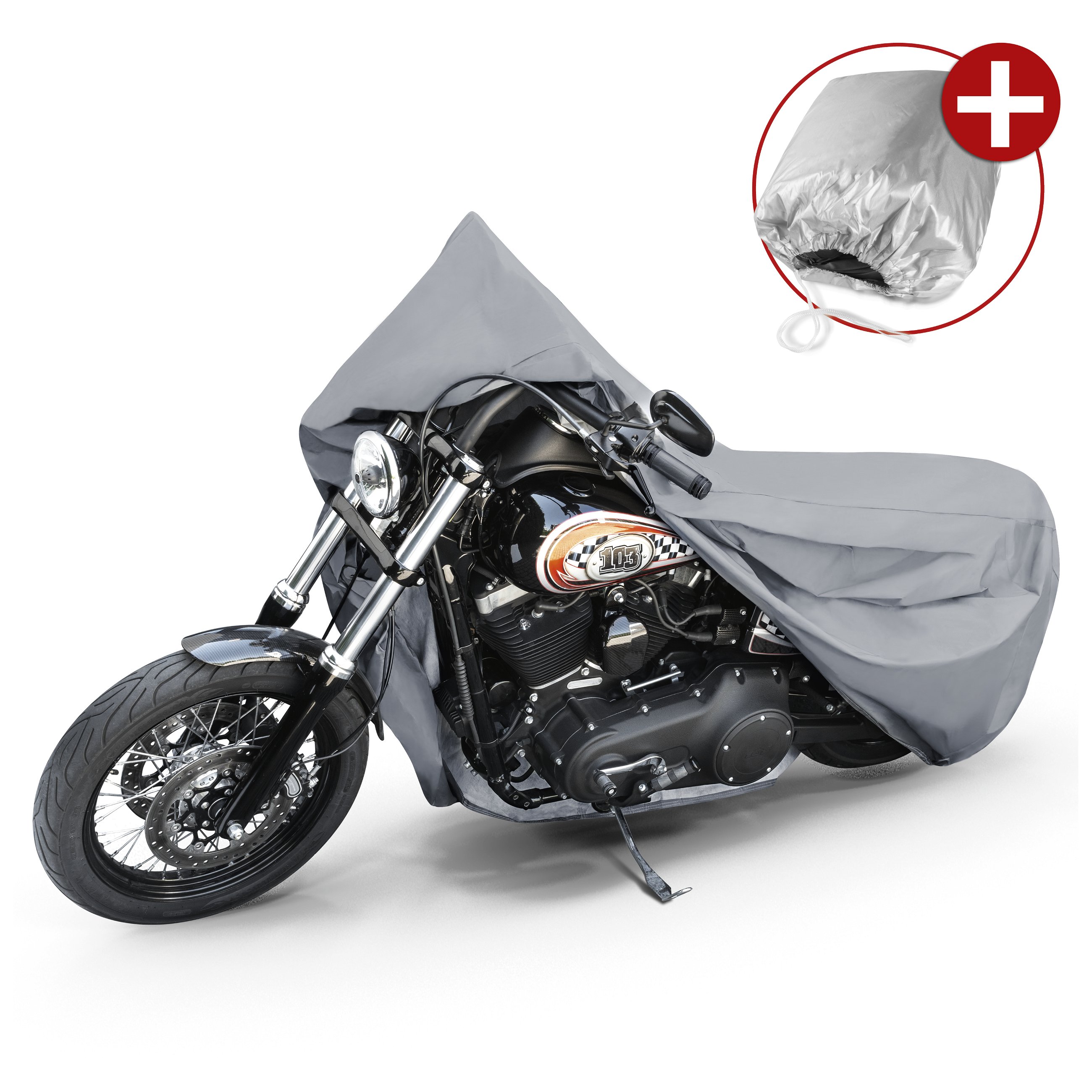 Premium Motorcycle cover L Motorcycle cover made of robust PVC Waterproof motorcycle garage 250x100x130 cm grey Grey L 41090
