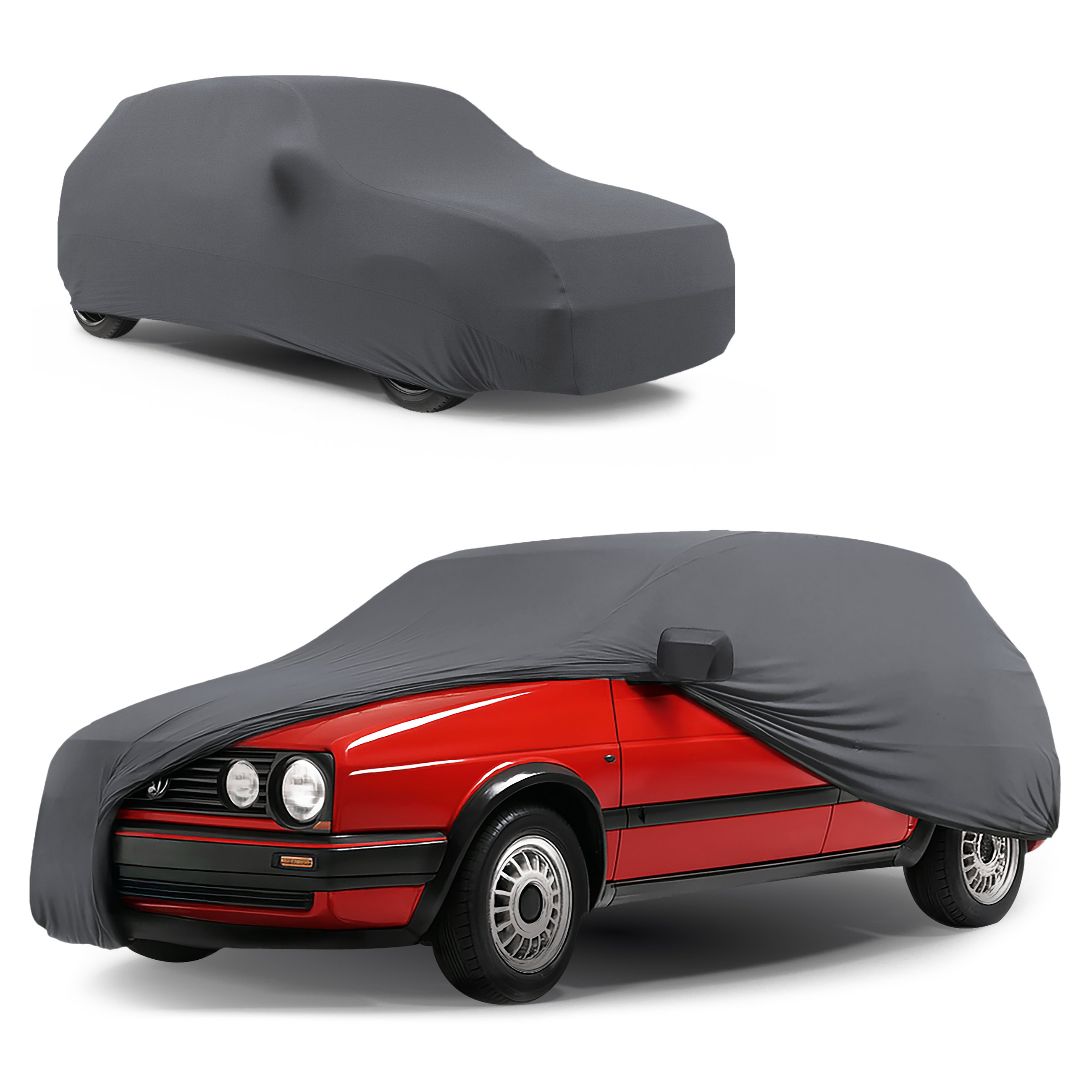 Housse de voiture Indoor Stretch, bâche complet pour l'interieur taille 1 voiture anthracite