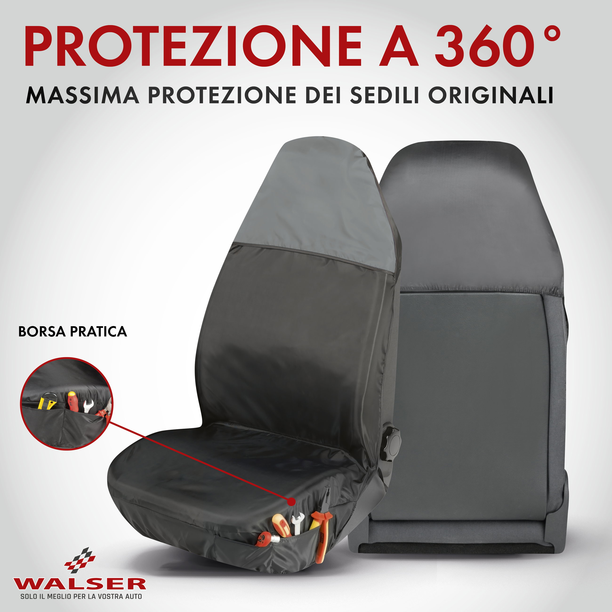 Coprisedile auto Smart Protect per sedile anteriore grigio
