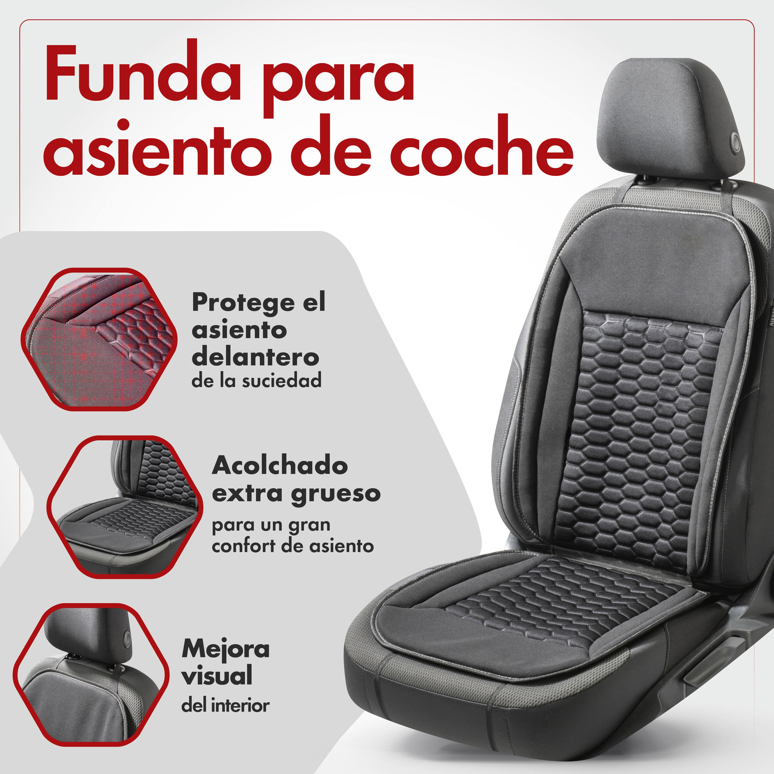 Kissen, Dekoration für Zuhause, Autositz, verstellbarer Sitz, geprägte Muster, Lederoptik, Komfortsitz