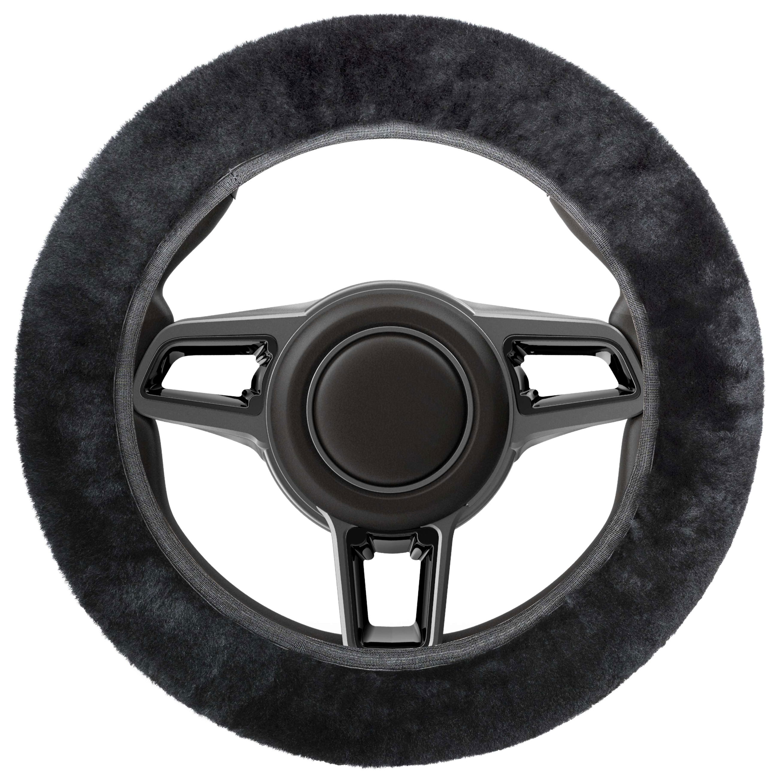 lambskin steering wheel cover - steering wheel cover in black lambskin steering wheel cover - steering wheel cover in black