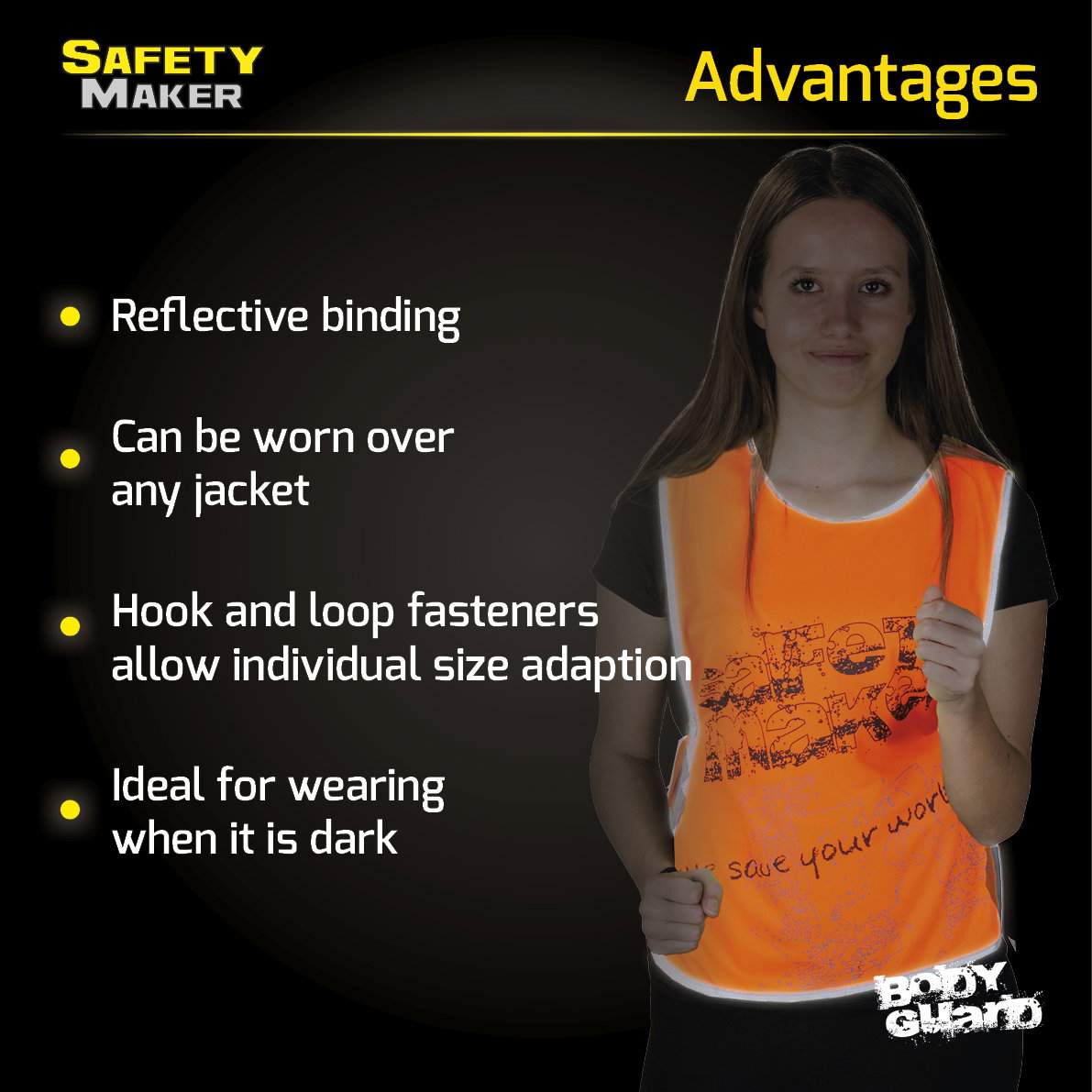 Fritidsvest med reflekterende designelementer S-M orange